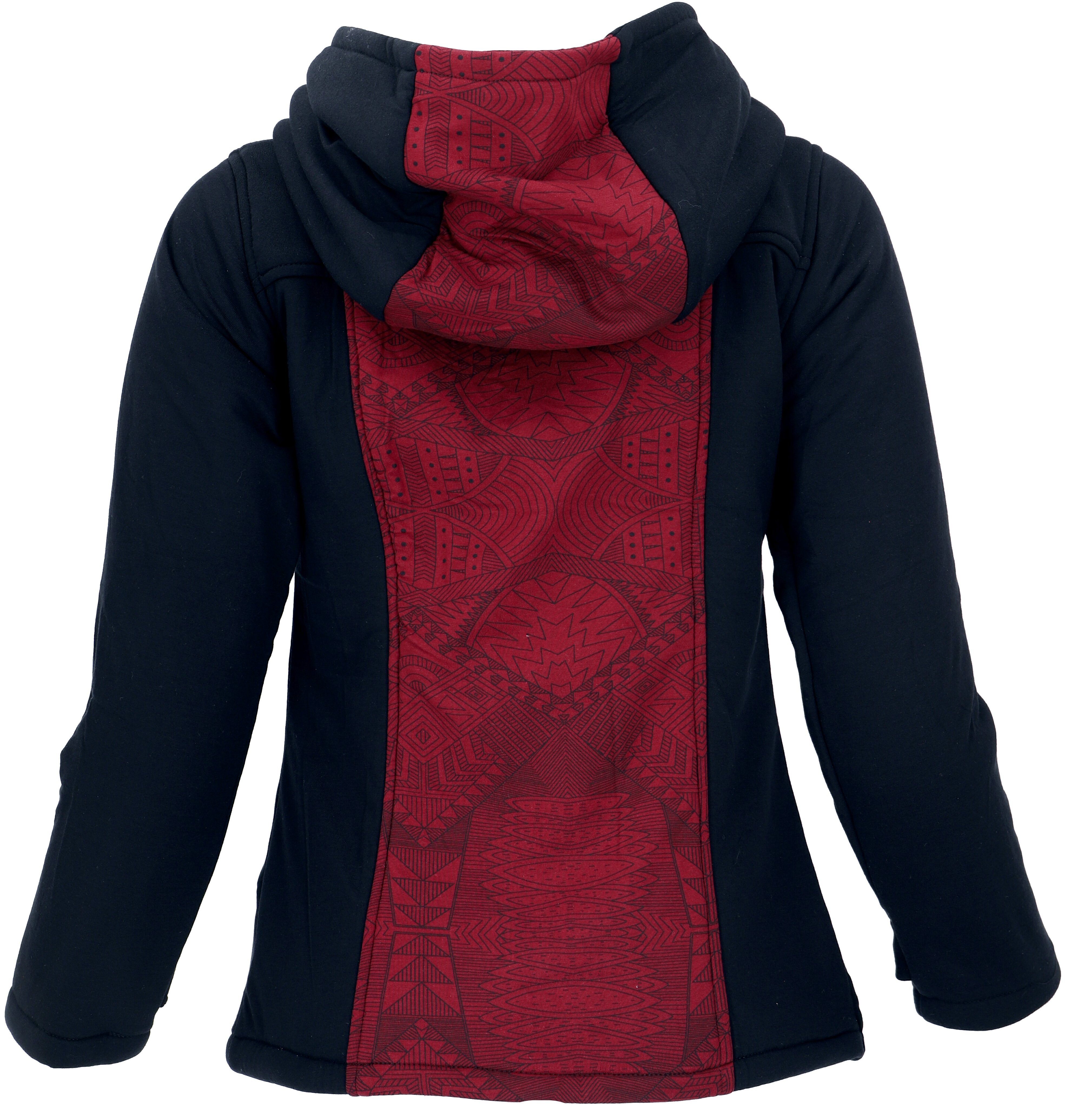 Print, Jacke alternative mit Guru-Shop Jacke Festival weiter.. Langjacke Goa Bekleidung schwarz/rot