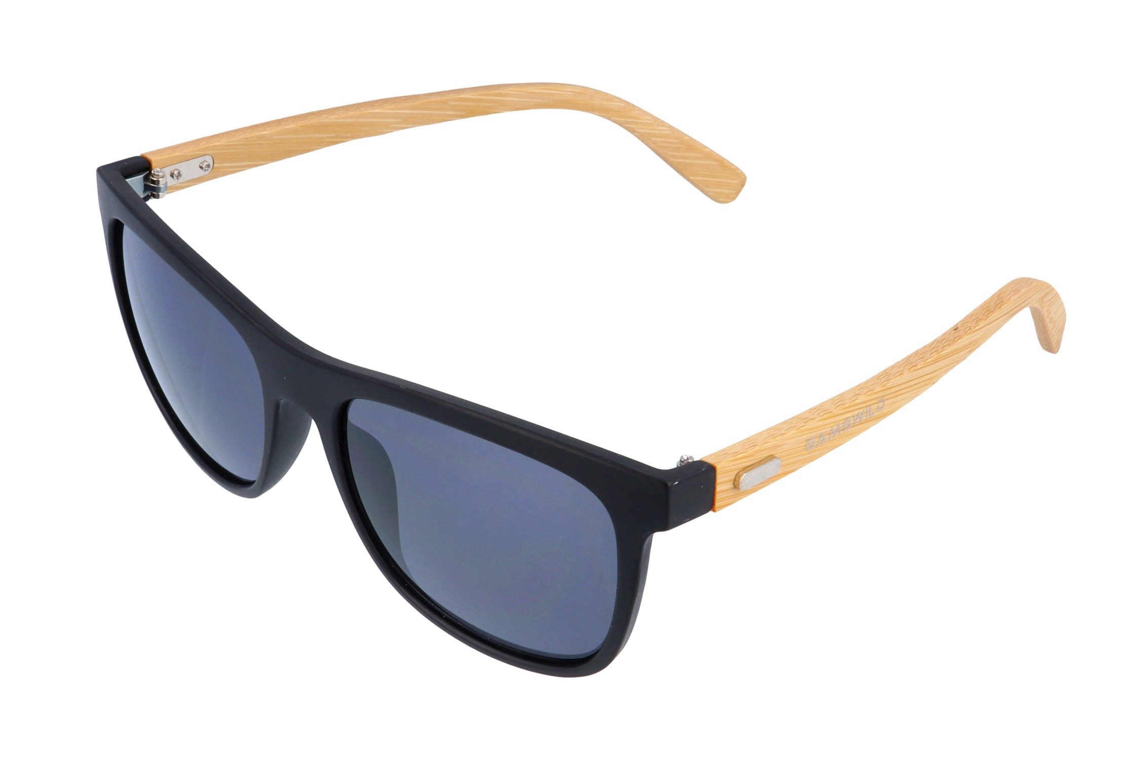 Gamswild Sonnenbrille UV400 GAMSSTYLE Modebrille Bambusholz Damen Herren Unisex Modell WM1029 in, grau, schwarz, grün - gelb, grün getönt