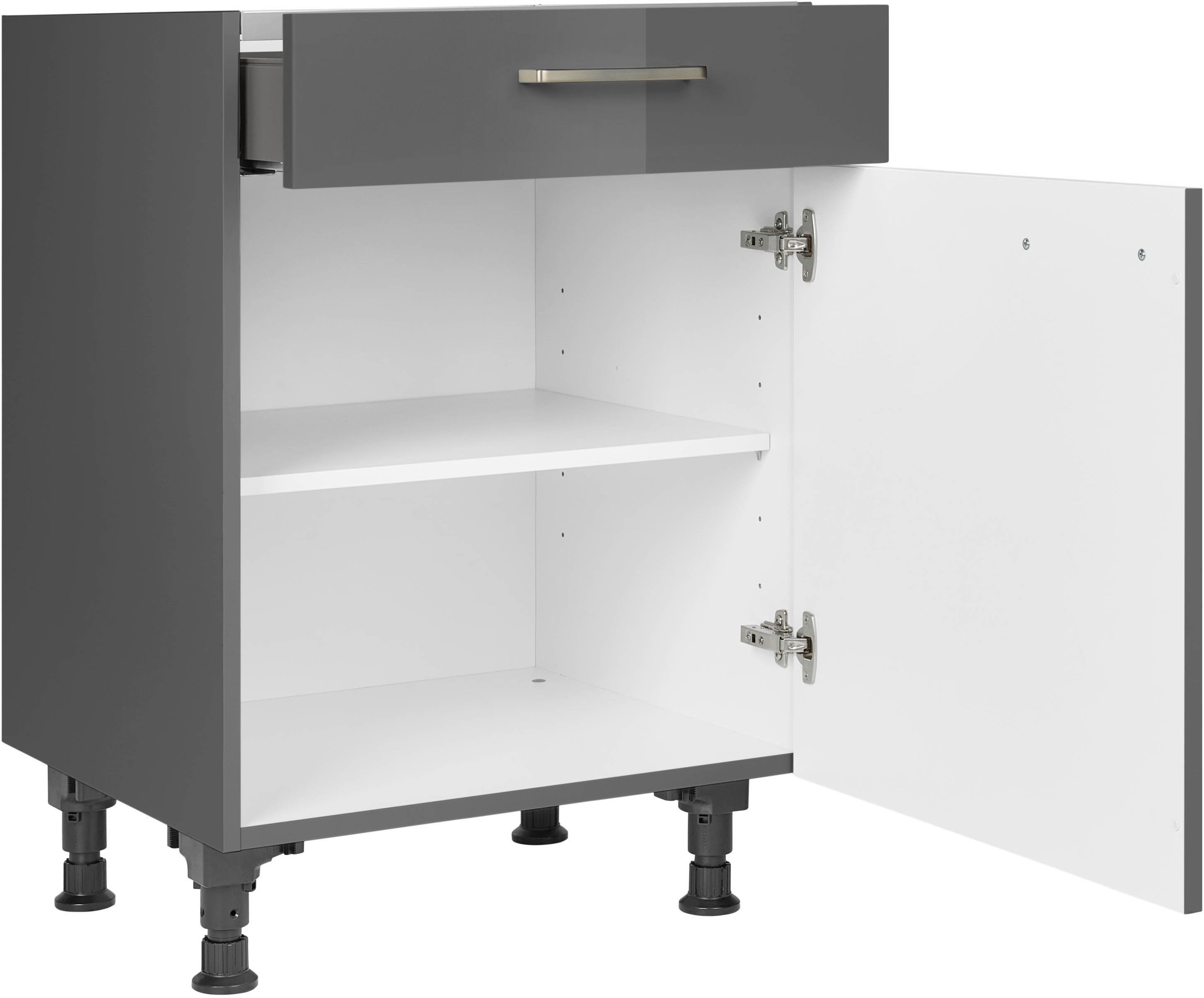 nobilia® Kochfeldumbauschrank "Flash", mit Schukasten und Tür, Ausrichtung wählbar vormontiert, Breite 60 cm