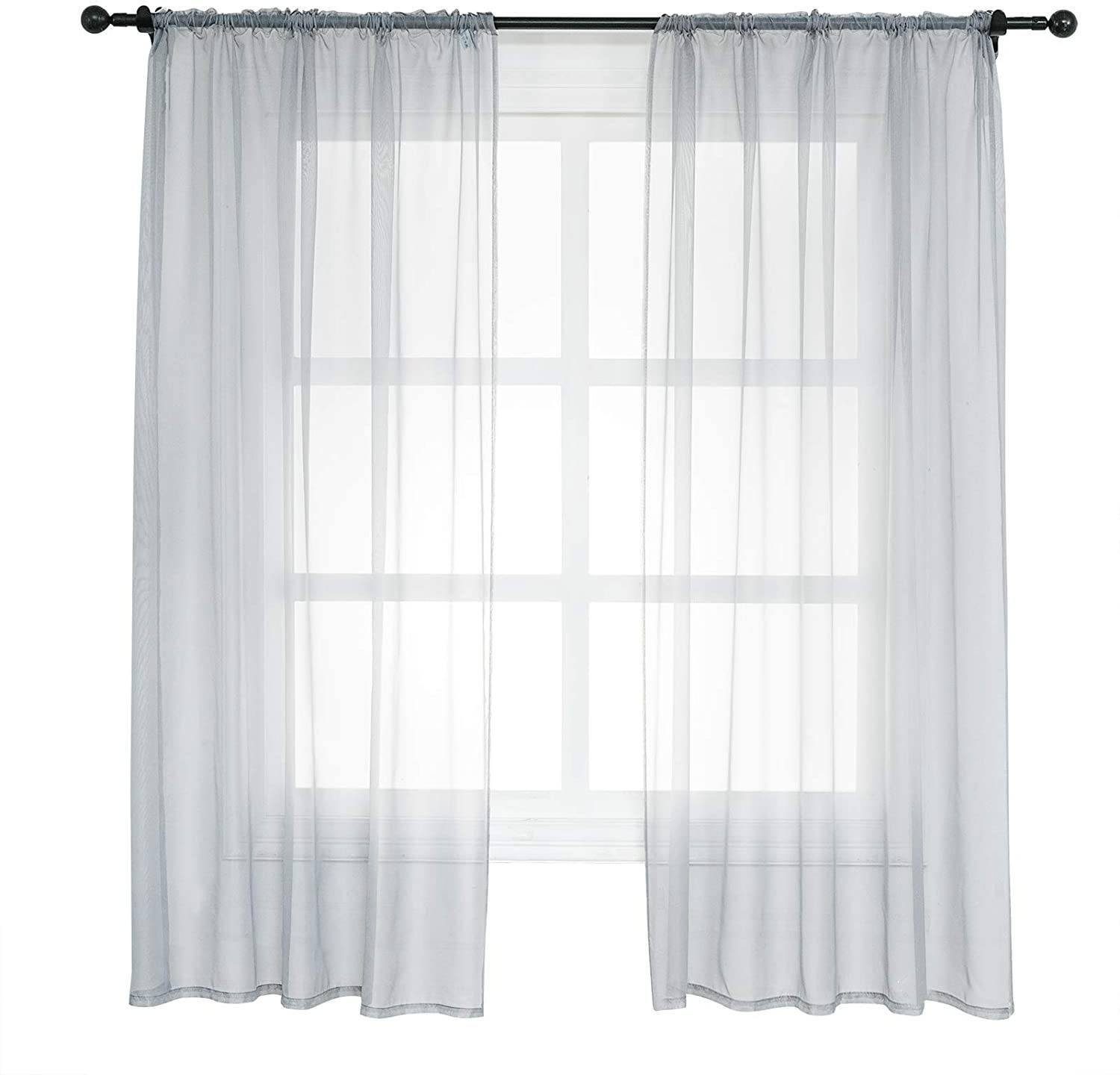 Woltu Gardine VH5511gr-2, (2 St), halbtransparent, günstig online kaufen