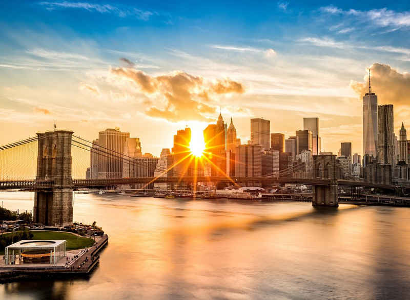 Papermoon Fototapete Brooklyn Bridge Sunset, glatt