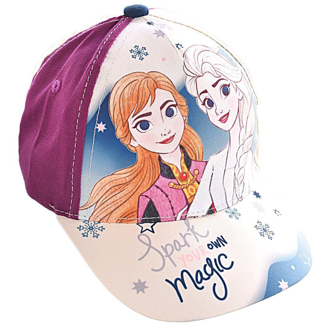 Disney Frozen Baseball Elsa Cap Größe Baumwolle 52 Weiß-Dunkellila aus & Anna 54 in oder