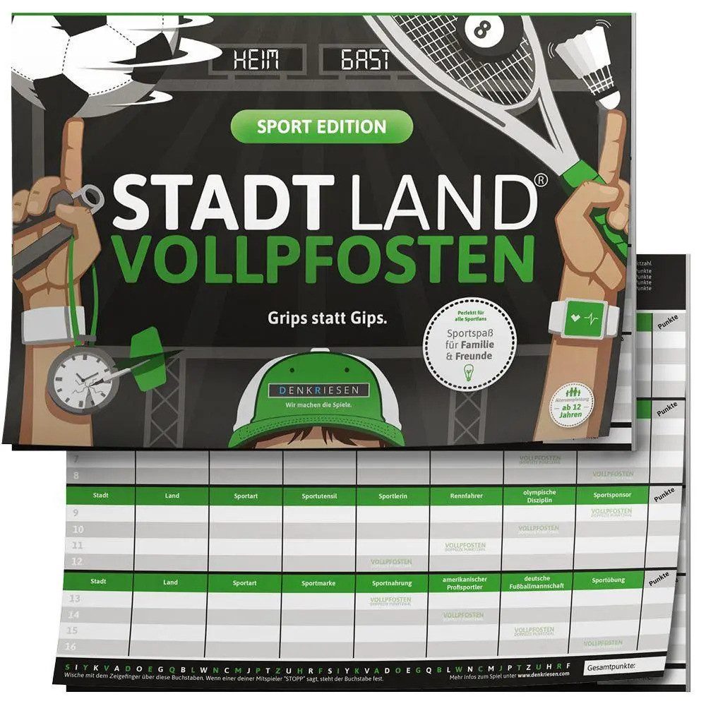 Spiel STADT LAND VOLLPFOSTEN® - SPORT EDITION "Grips statt Gips."