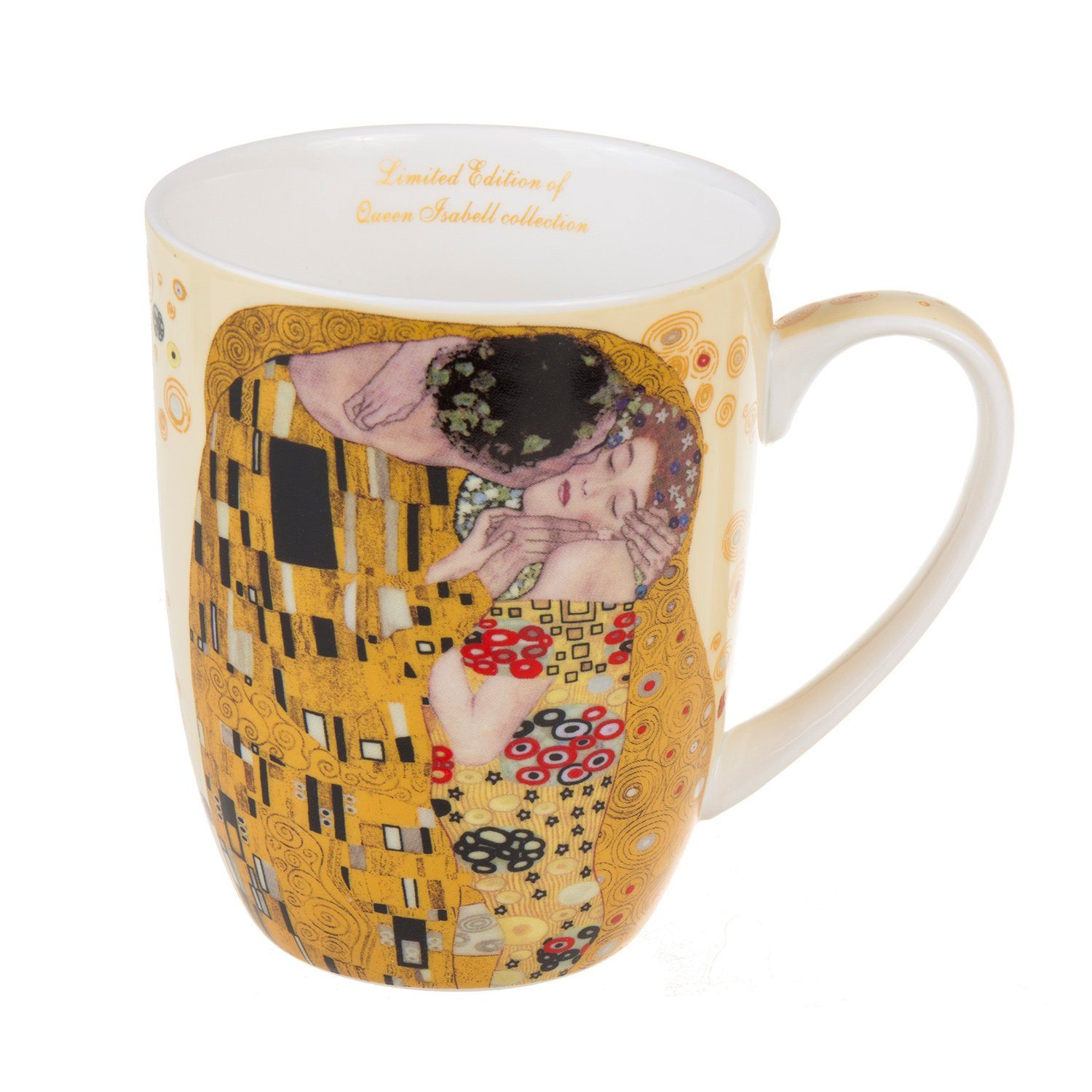 Queen Isabell Dekobecher Der Kuss, von Gustav Klimt; 400 ml - Porzellan - verpackt in Geschenk-Box | Deko-Objekte