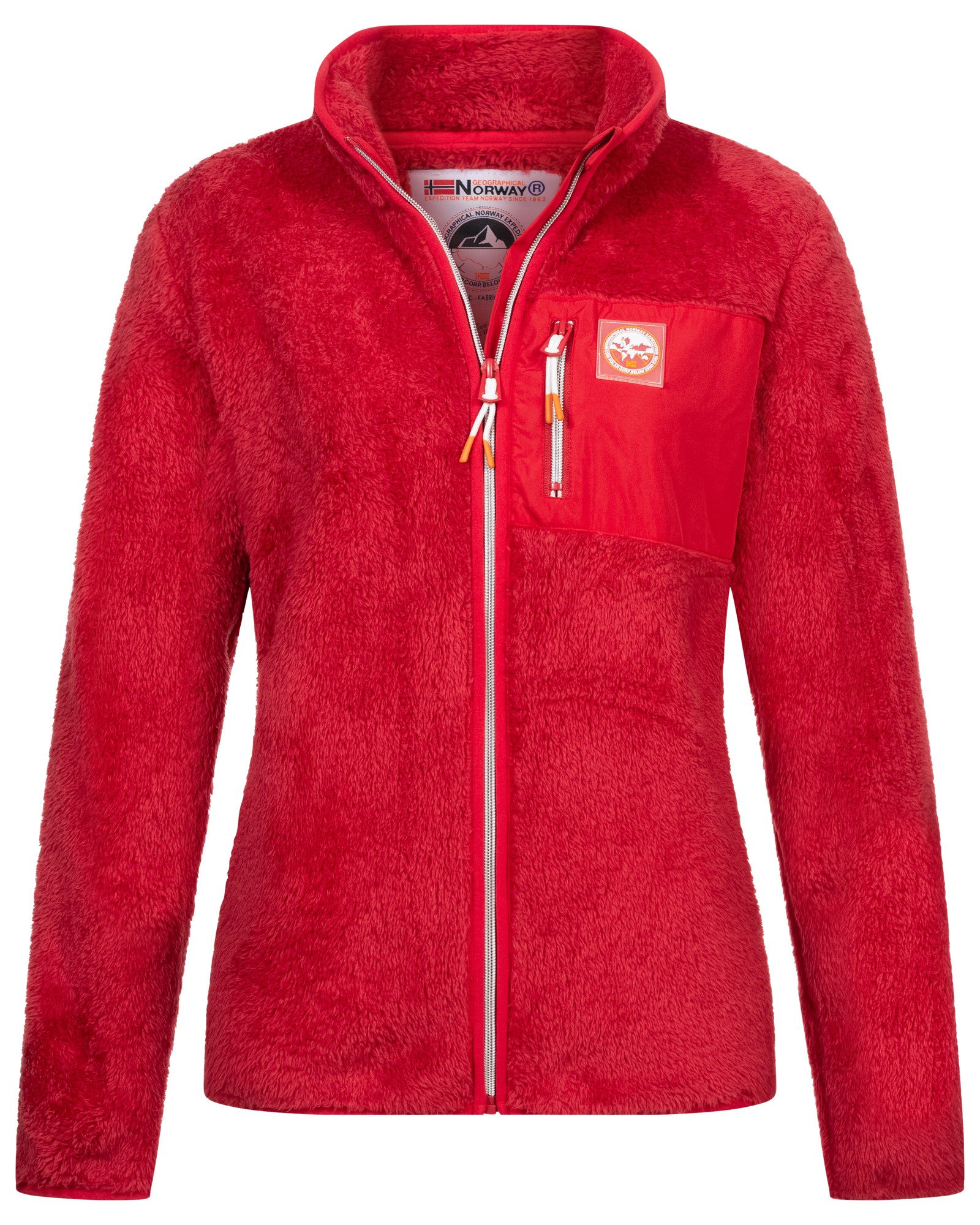 Geographical Norway Fleecejacke Damen Teddy Fleece Jacke Herbst Winter Jacke Sweater Übergangsjacke