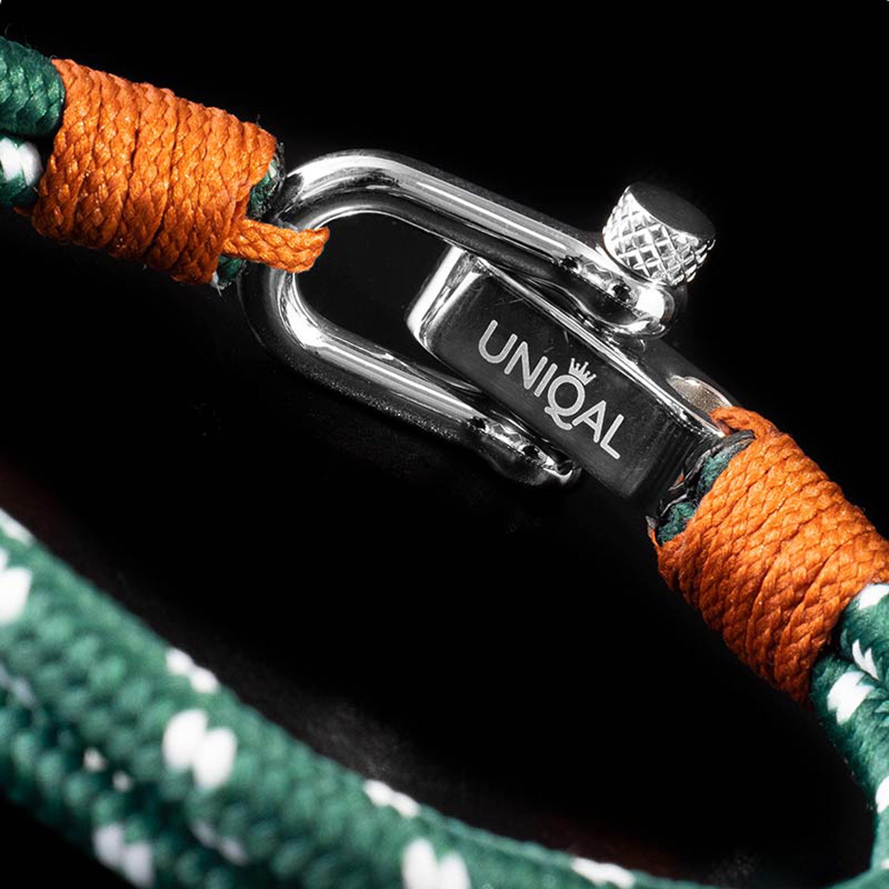 nautics, Casual Armband "AQUA" Armband Maritime handgefertigt) UNIQAL.de Schäckel aus (Edelstahl, Coral verschluss Style, Segeltau, Segeltau