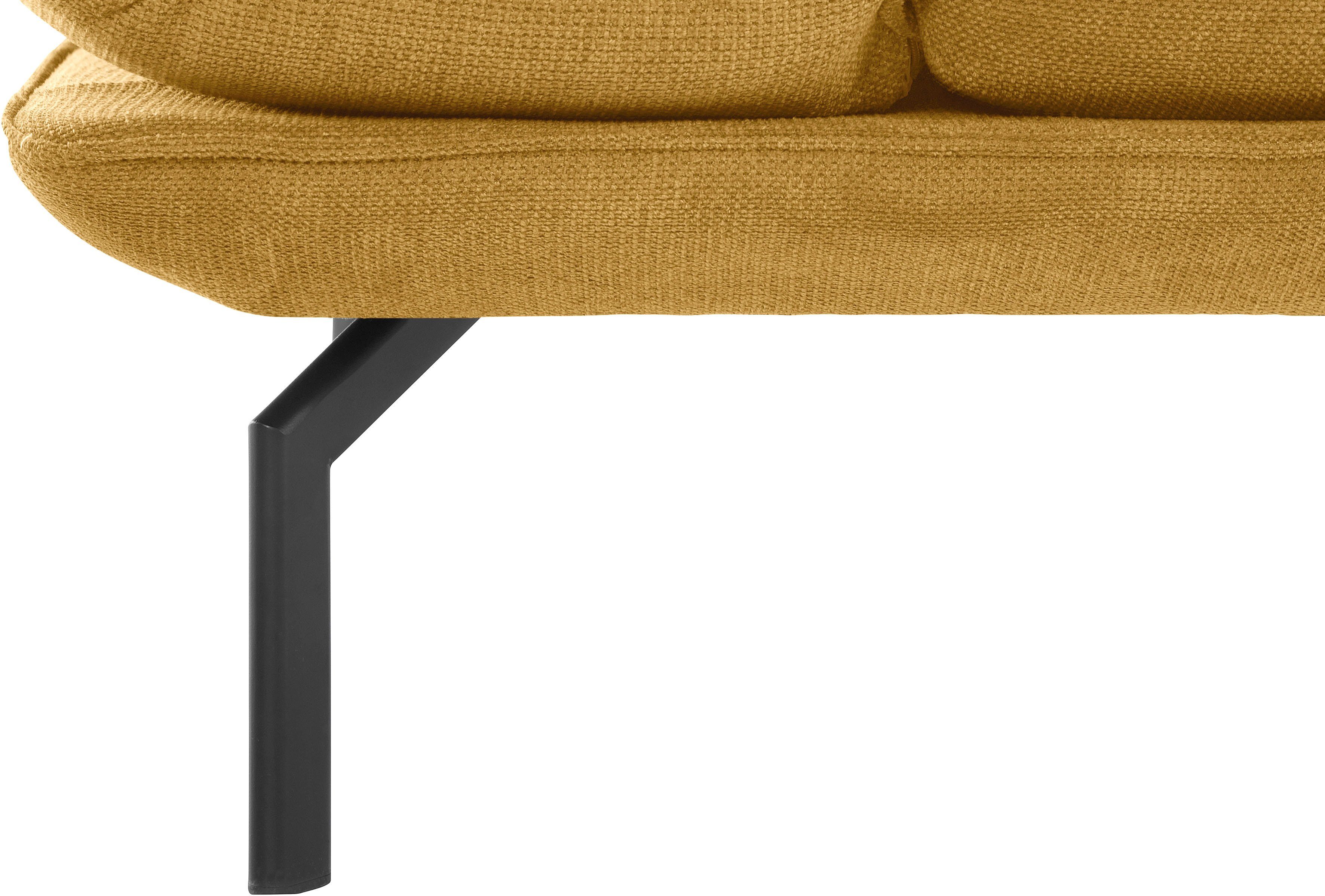 DOMO collection Ecksofa New Arm- Winkelfuß mit wahlweise aus Rückenfunktion, Metall York, und mit