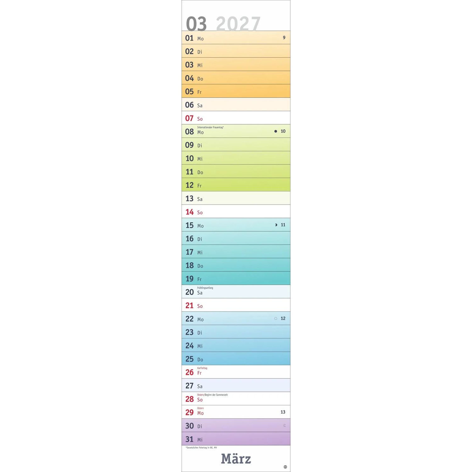 HEYE Wandkalender Bunte Wochen Langplaner XL 2027 – Bild 4 von 5