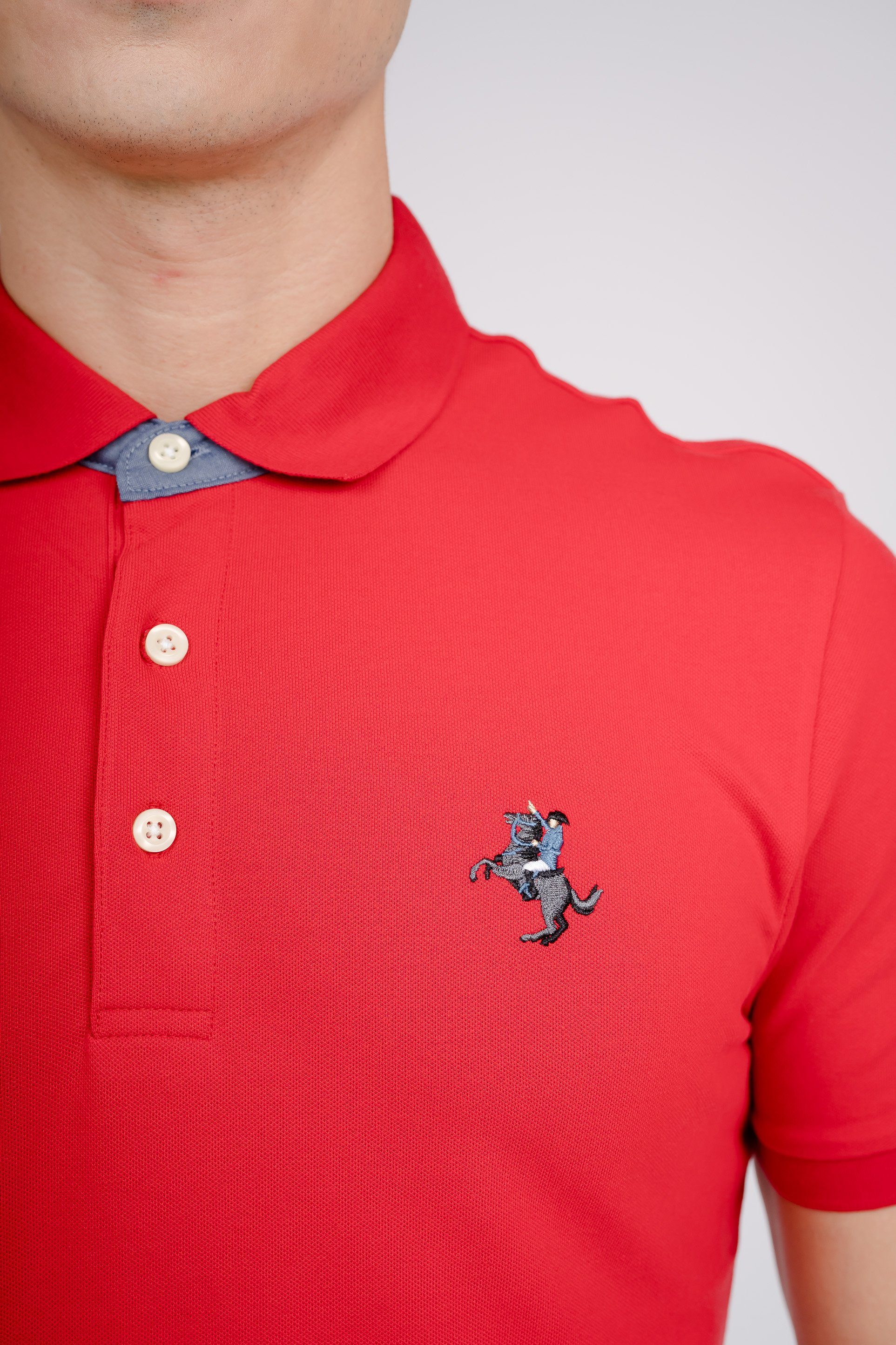 GIORDANO toller Poloshirt rot mit Stickerei