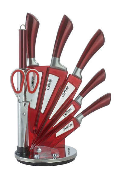 Cheffinger Messer-Set 8 tlg Messerset Kochmesser Messerständer drehbar Edelstahl Messer (Set, 8-tlg)