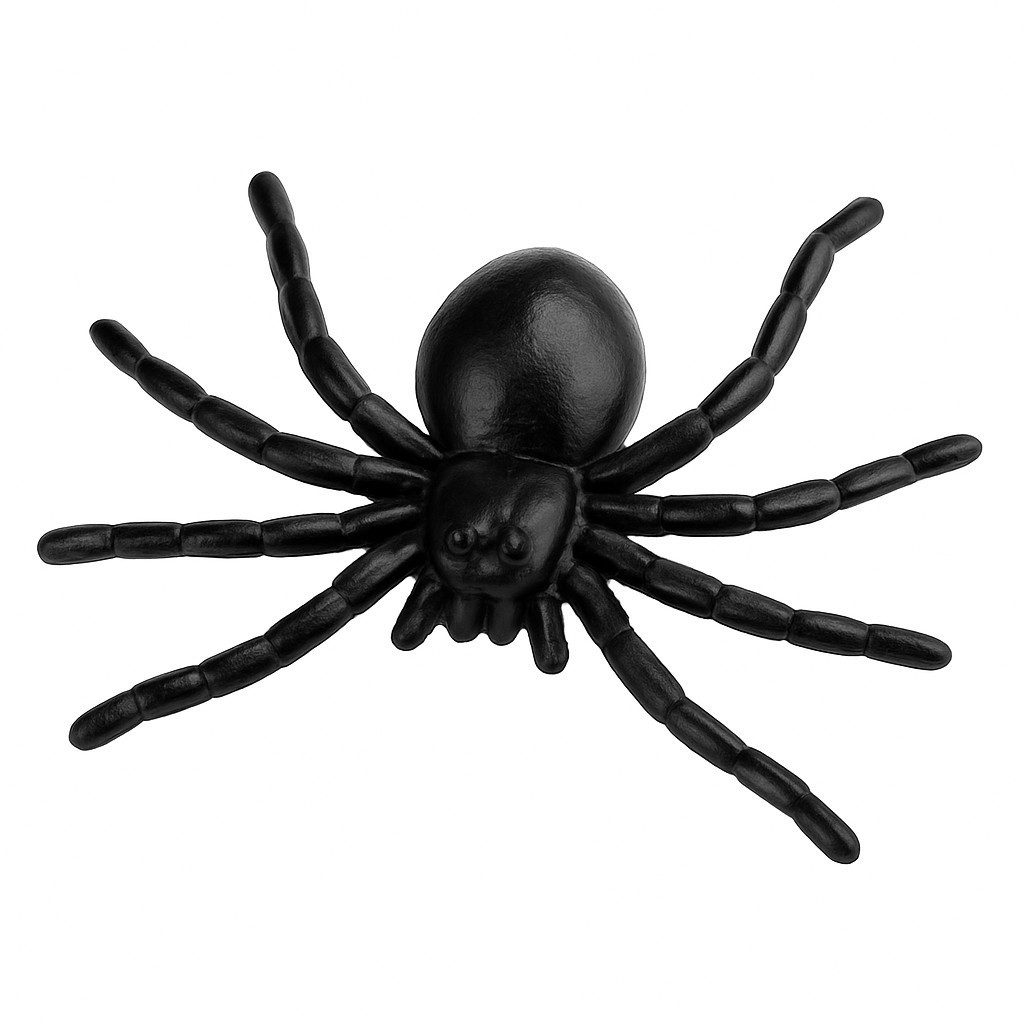 Widmann S.r.l. Tierfigur 60 Schwarze Kunststoff Spinnen ca. 3,5 cm Deko Set für Halloween&Party (60 St), Gruselige Details für jede Halloween-Deko