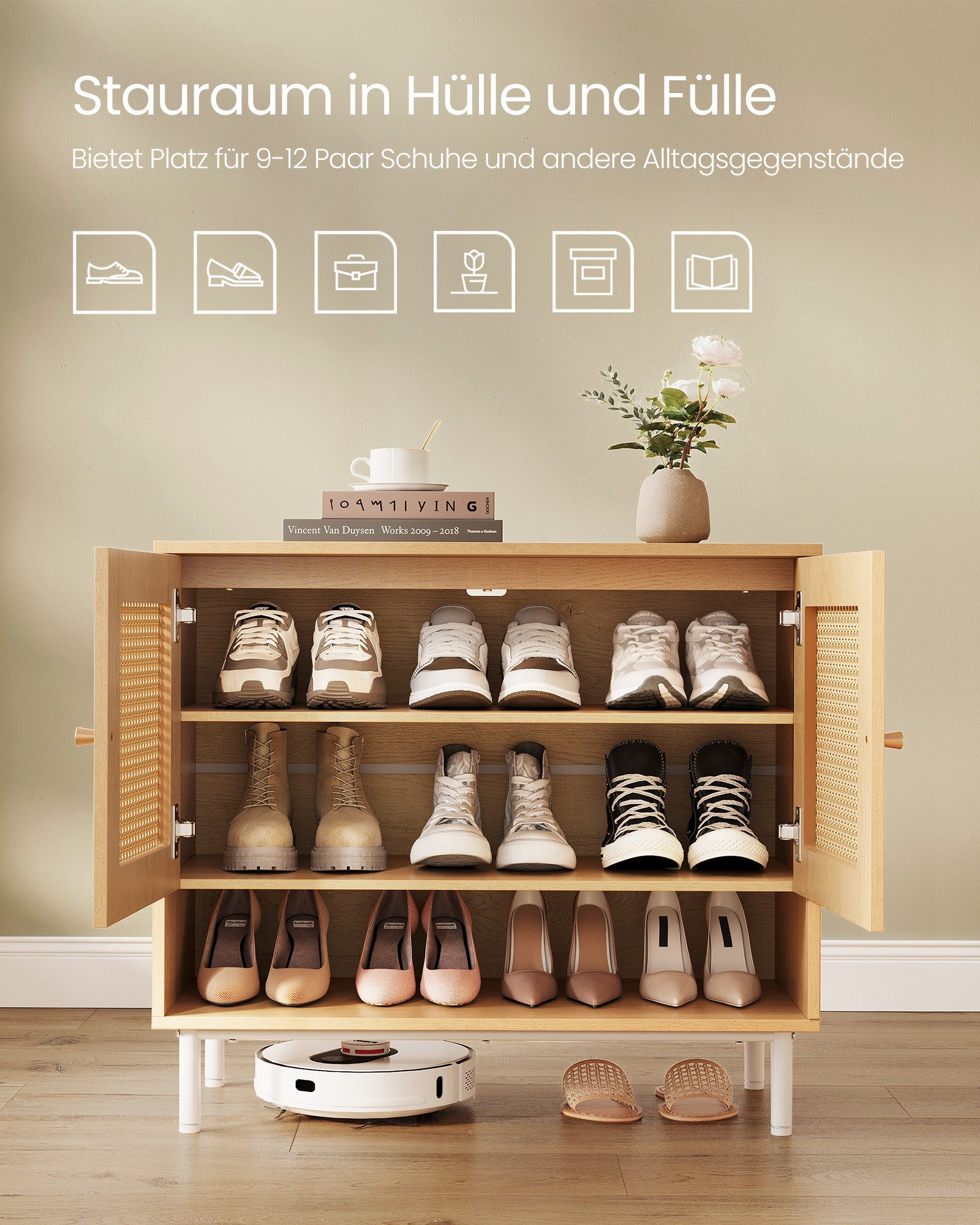VASAGLE Schuhschrank Schuhschrank 3 Ebenen, Schrank, günstig online kaufen