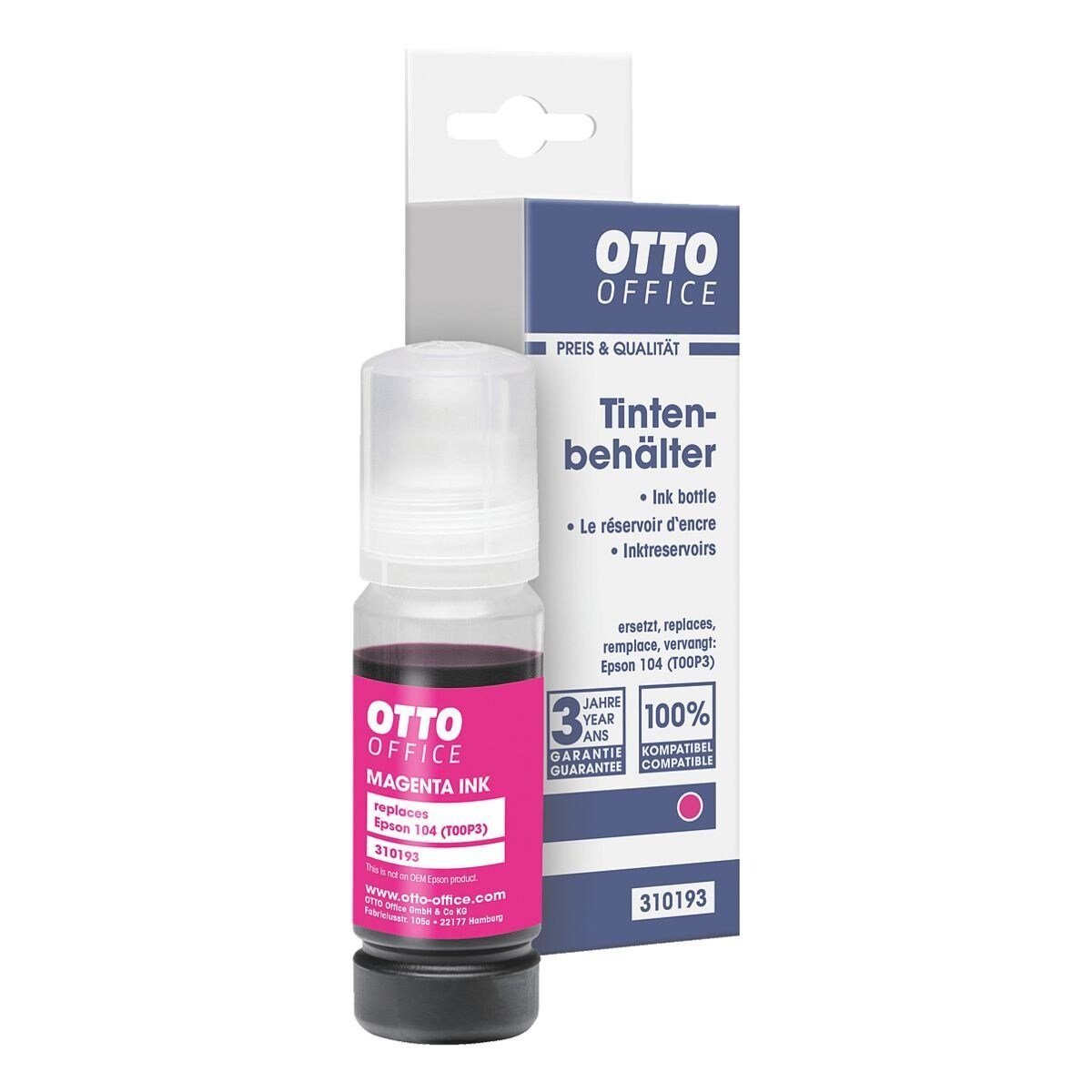 Otto Office T00P3 (104) Tintenpatrone (1-tlg., ersetzt Epson »Nr. 104 EcoTank (T00P3)«, magenta)