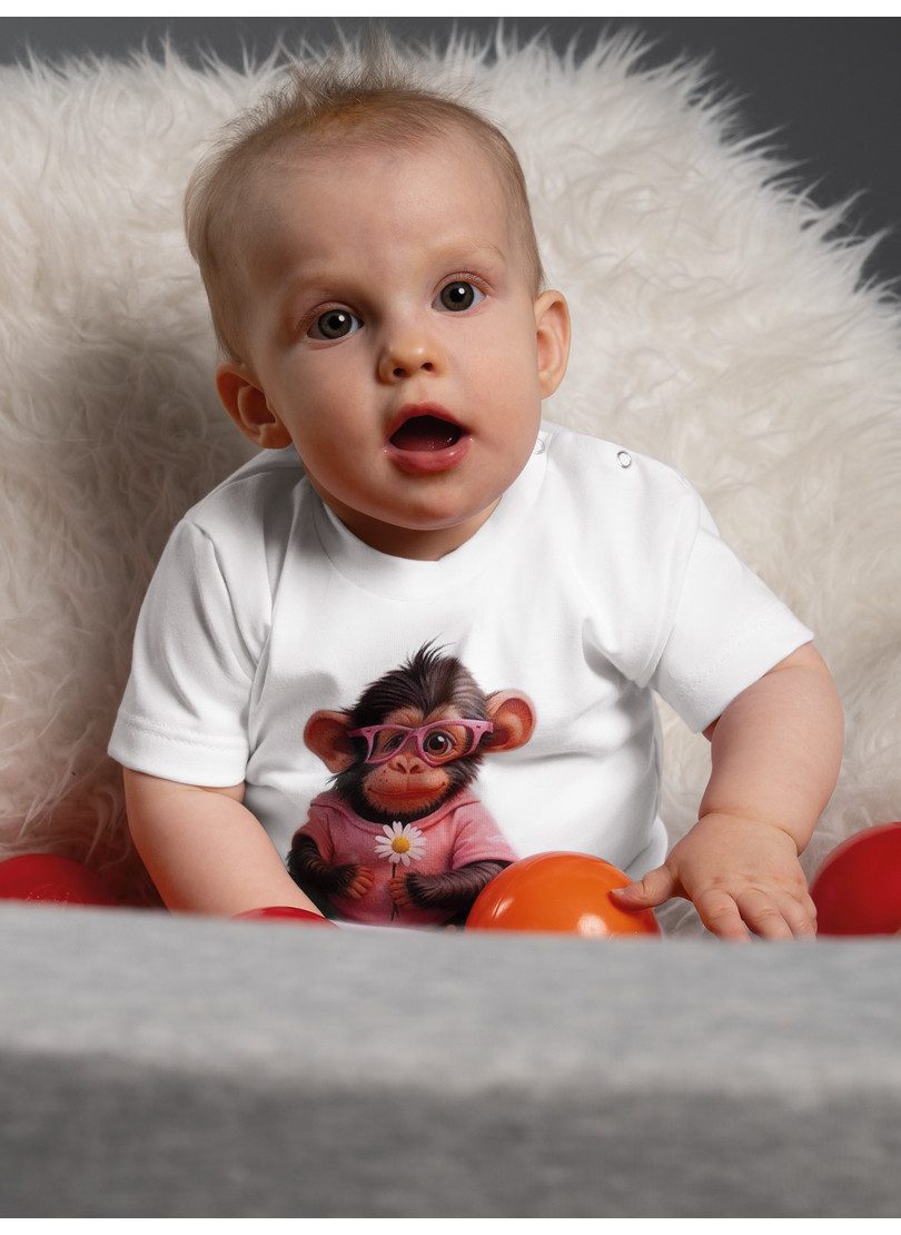 Trigema T-Shirt TRIGEMA T Shirt mit süßem "Baby Affe Mädchen" Print (1-tlg)