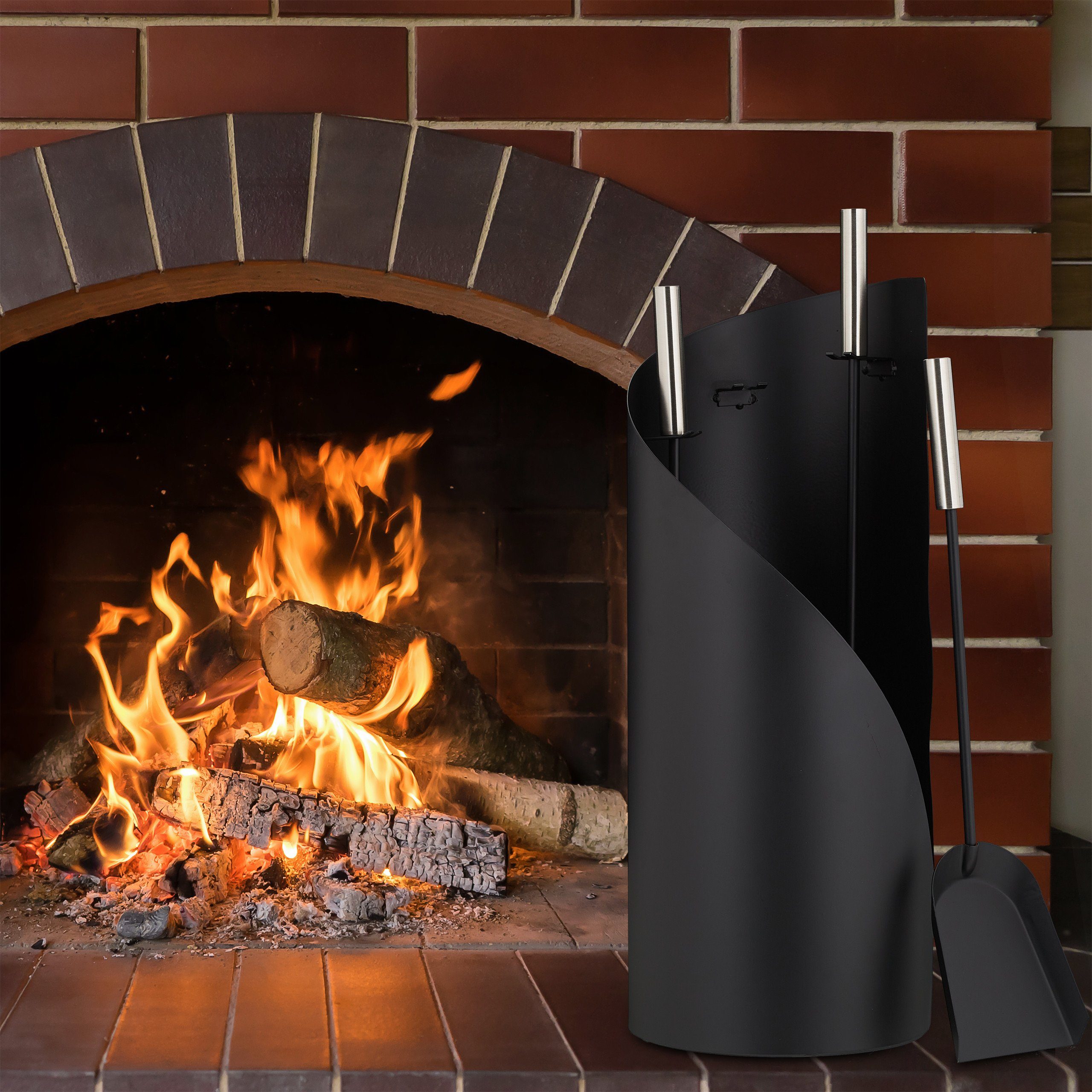 relaxdays Kamingarnitur Kaminbesteck 4-teilig günstig online kaufen