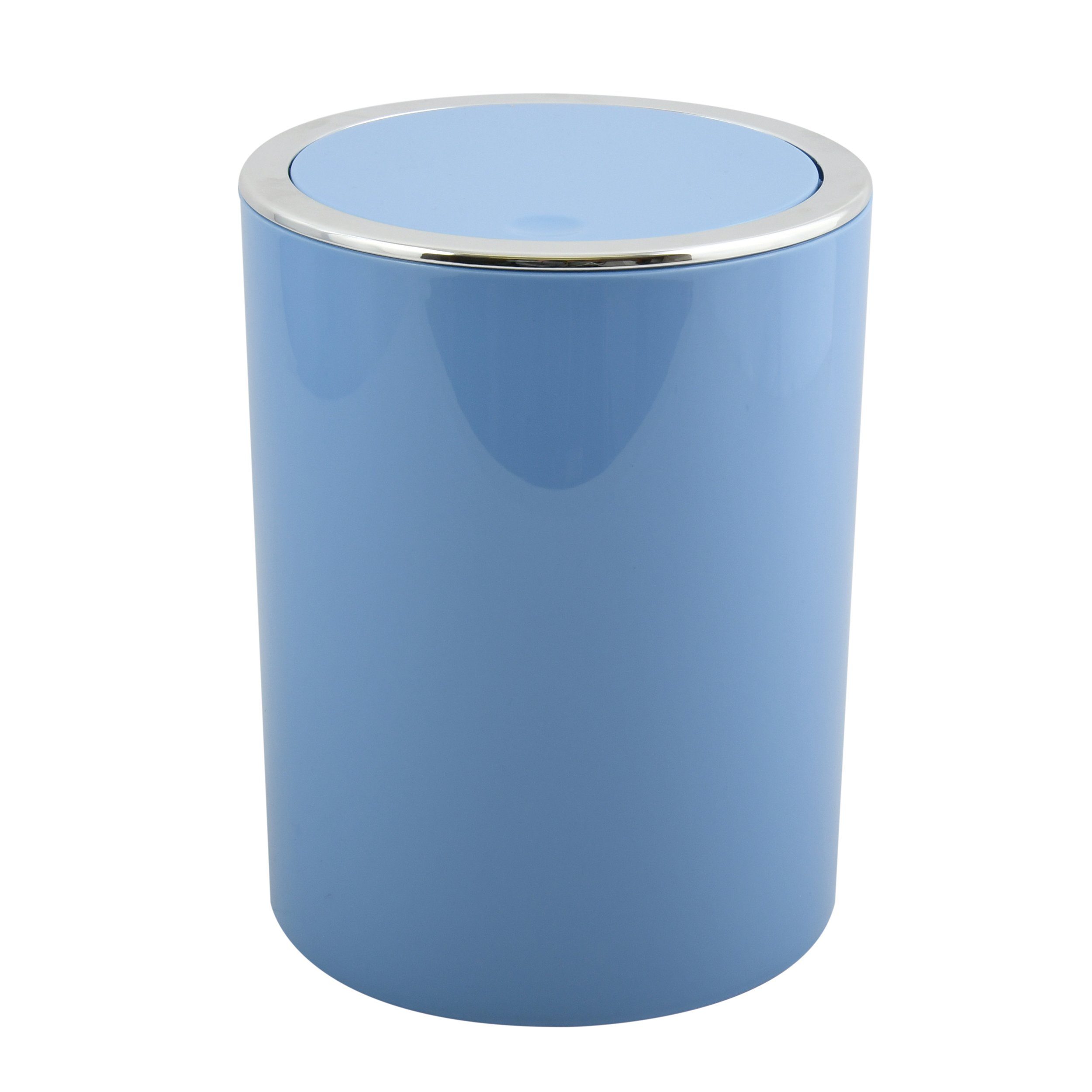 MSV Kosmetikeimer KAMAKA, eleganter Abfalleimer mit Schwingdeckel, für Küche, Bad, Büro, in angesagten Trendfarben, 6 L, pastellblau