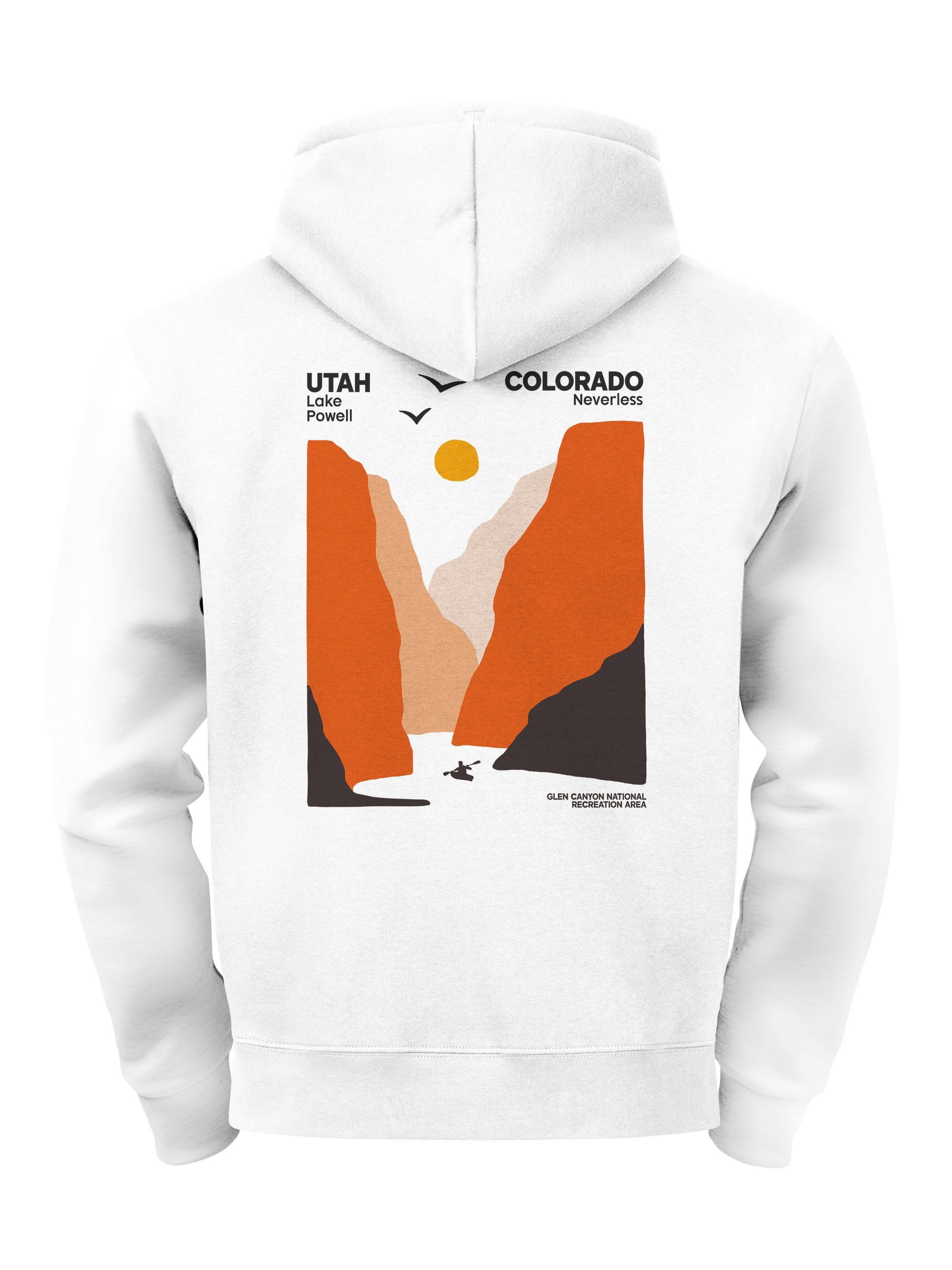 Hoodie Herren Hoodie Utah Colorado, Kapuzensweatshirt mit Canyon-Motiv Lake