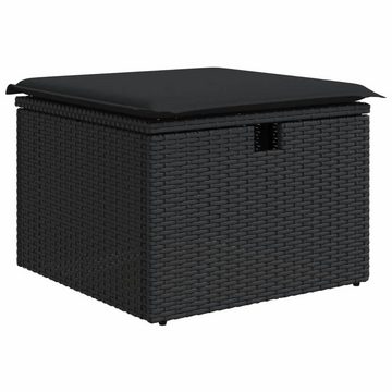 vidaXL Gartenlounge-Set 6-tlg. Garten-Sofagarnitur mit Kissen Schwarz Poly Rattan, (1-tlg)