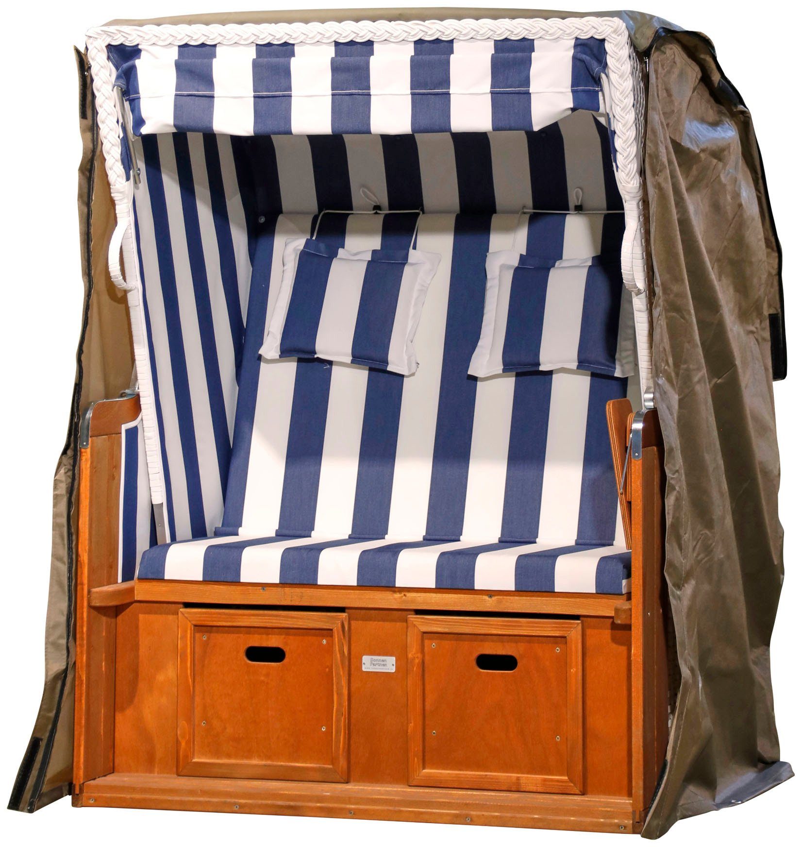 winza outdoor covers Strandkorb-Schutzhülle Premium, BxTxH: 152x105x165/135 cm, Wasserdicht, 100 % recycelbar, blau