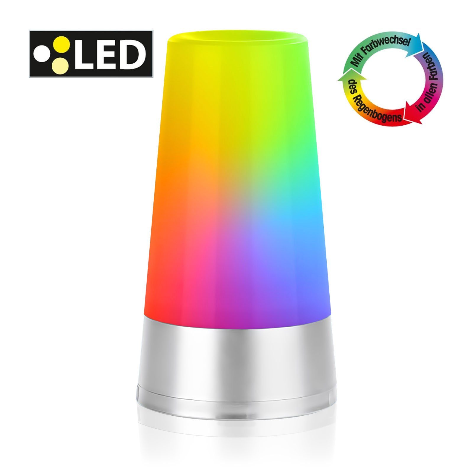 integriert, Lichtstreuung LED 360° fest mit LED RGB-Farbwechsel, Farbenpracht, Wunderschöne EAXUS RGB-Farbwechsel, - Stimmungslicht Nachtlicht/Nachttischlampe, Tischleuchte