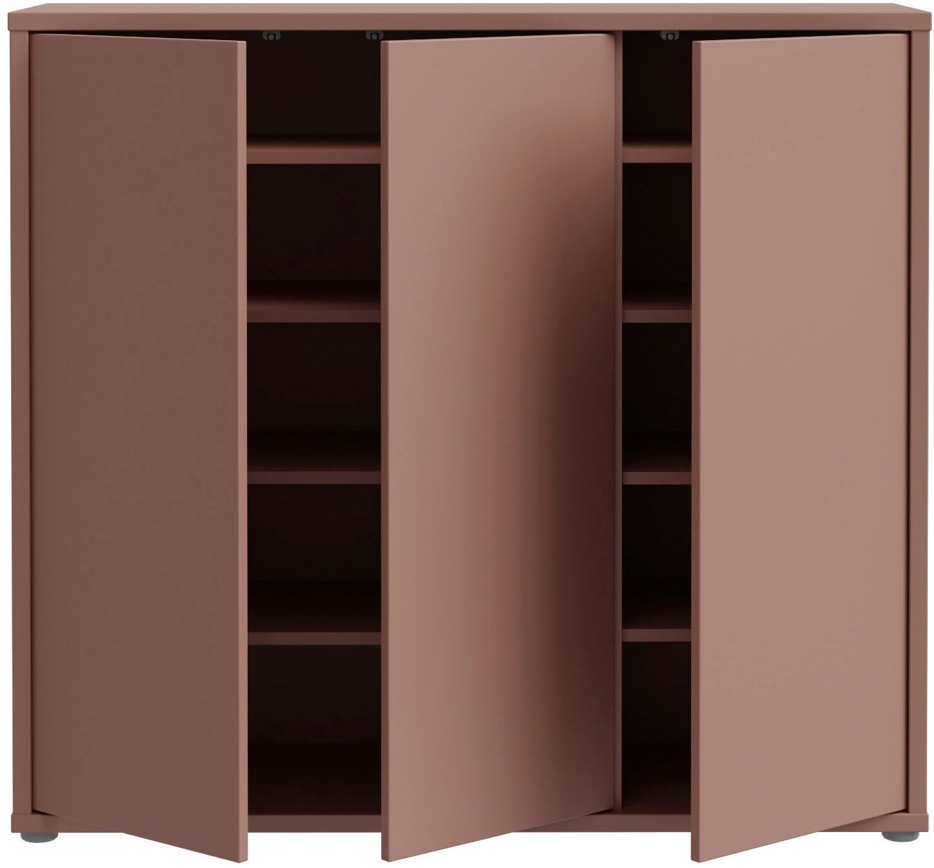 FORTE Schuhschrank Alice Springs, Schuhschrank, Platz für 20 Paar Schuhe, 3 Türen (B/H/T 109,2/99,1/34,9 cm) Stauraumschrank, Mehrzweckschrank, grifflose Front, Push to open