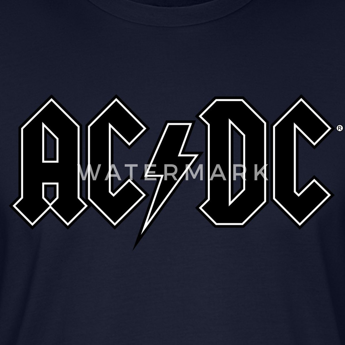 Spreadshirt T-Shirt AC/DC Schwarzes Logo Mit günstig online kaufen