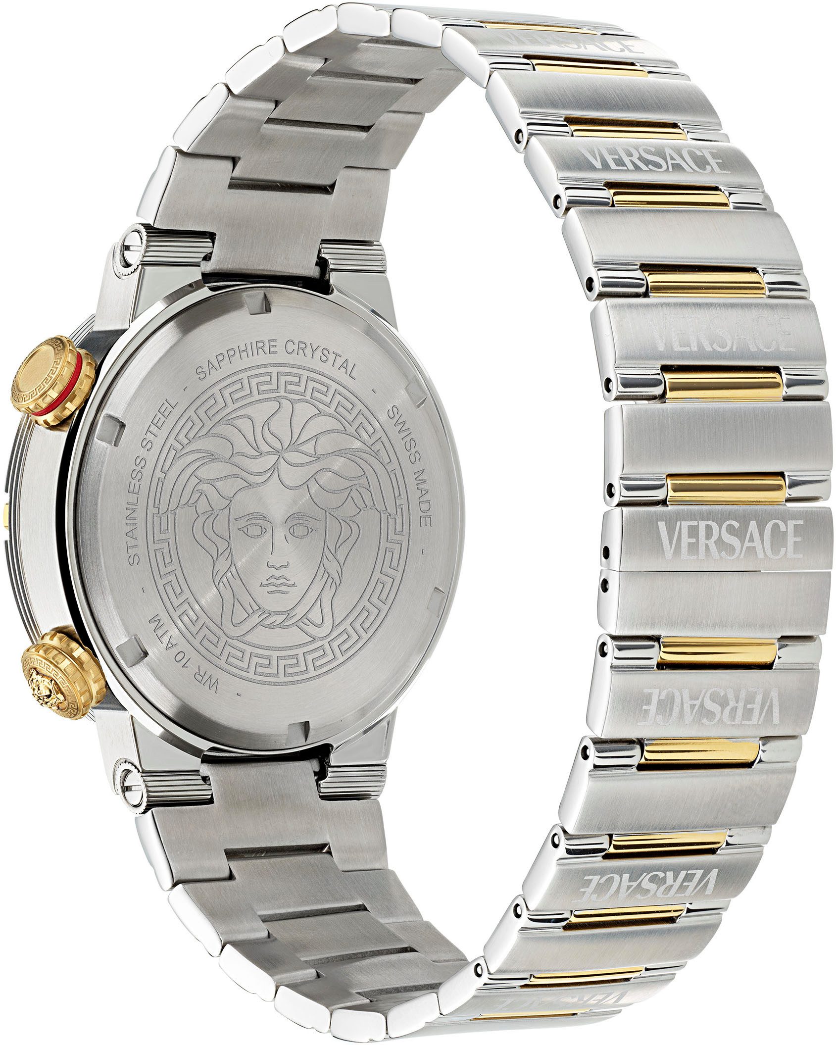 Versace Chronograph GRECA LOGO DIVER VE8G00424, Quarzuhr, Armbanduhr, Herrenuhr, Datum, Stoppfunktion, Swiss Made