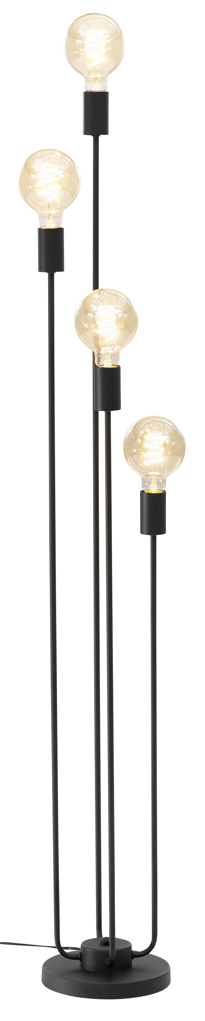 Leonique Stehlampe Jarla, ohne Höhe goldfarbenen/schwarzen Fassungen, Stehleuchte Leuchtmittel, 137 cm mit