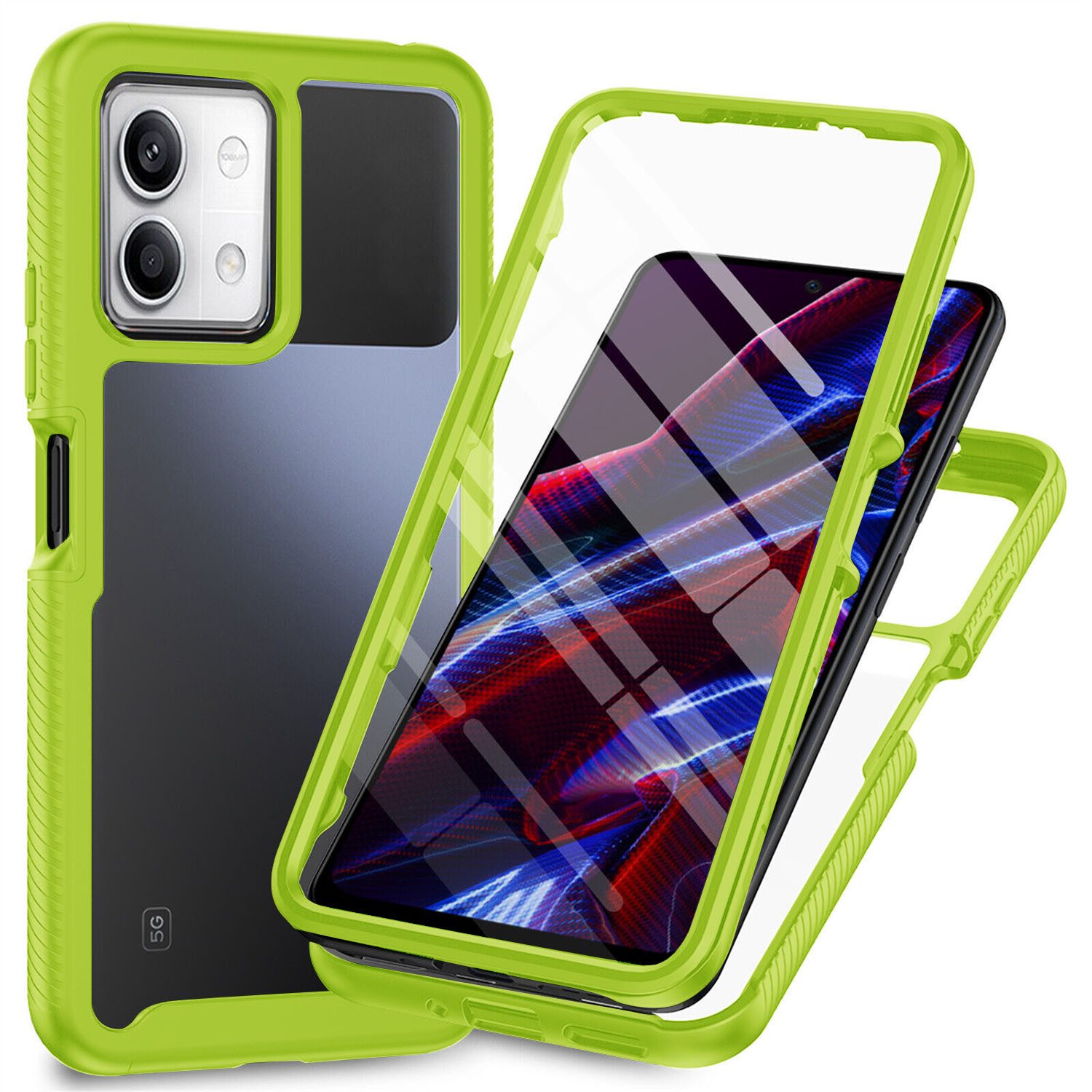 betterfon Handyhülle für Xiaomi Redmi Note 13 5G TPU Case mit 360° Rundumschutz, 360 Grad Hülle mit Displayschutz und Fingerprint