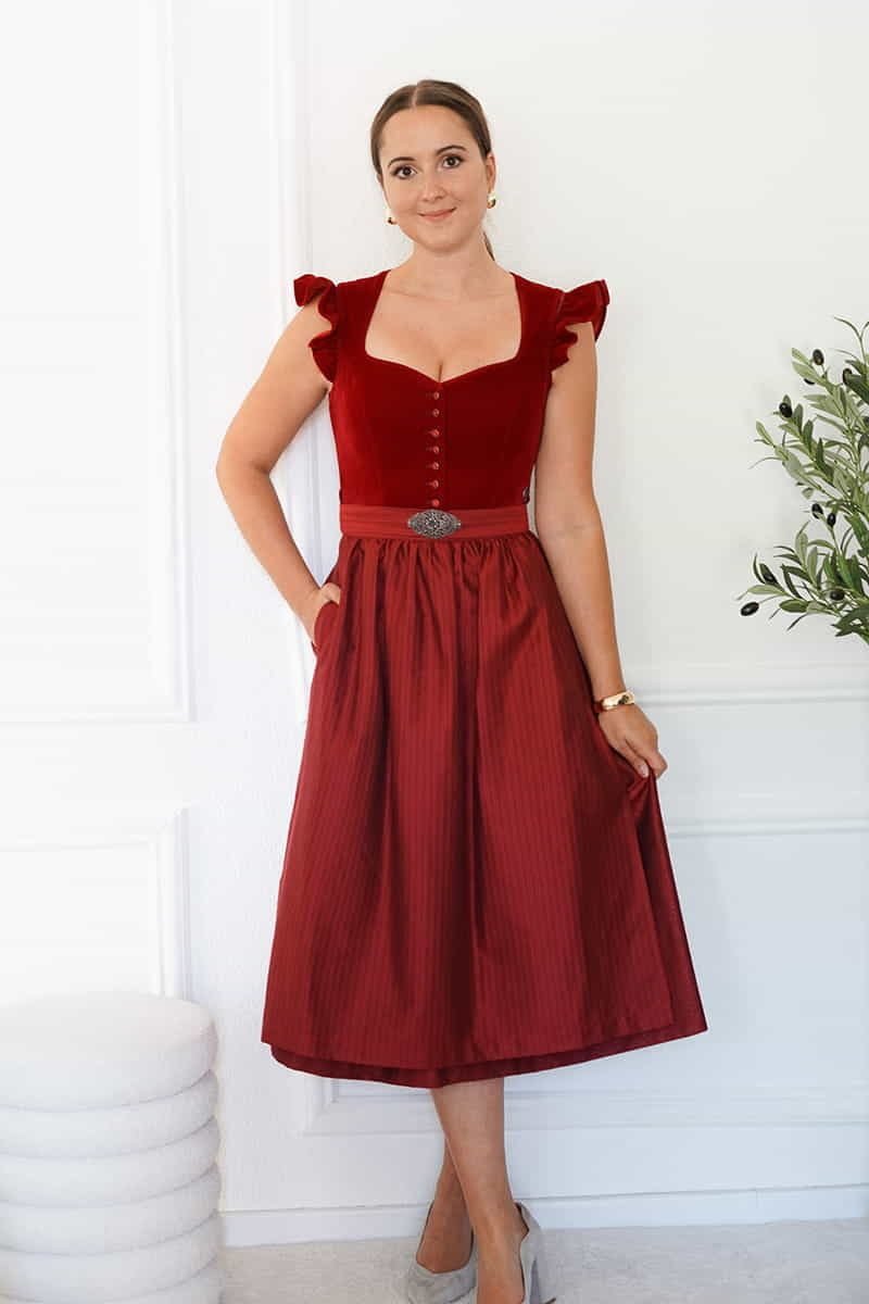 MarJo Dirndl Dirndl True Love 75cm Länge kirsche