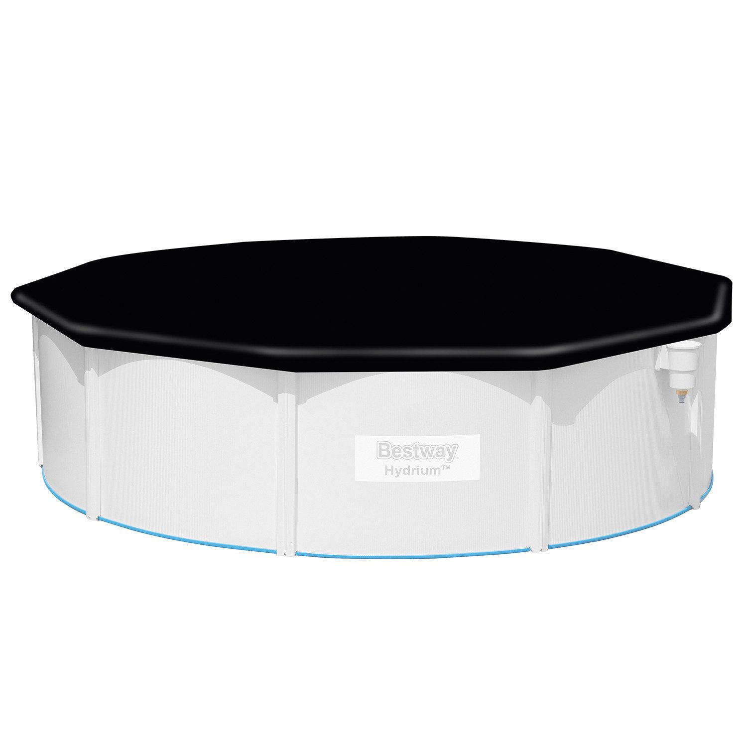 Bestway Pool-Abdeckplane Ø 493 cm (Packung, 1-St., Inklusive Befestigungsseilen), schwarz, rund