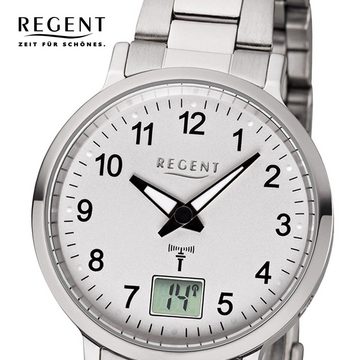 Regent Funkuhr Regent Damen Uhr FR-260 Metall Funkwerk, (Funkuhr), Damen Funkuhr rund, klein (ca. 30mm), Metallarmband