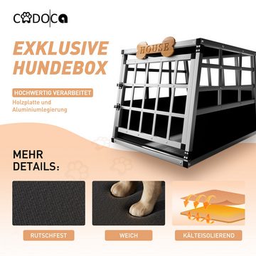 Cadoca Tiertransportbox, Aluminium Kofferraum verschließbar trapezförmig M 70x54x51cm