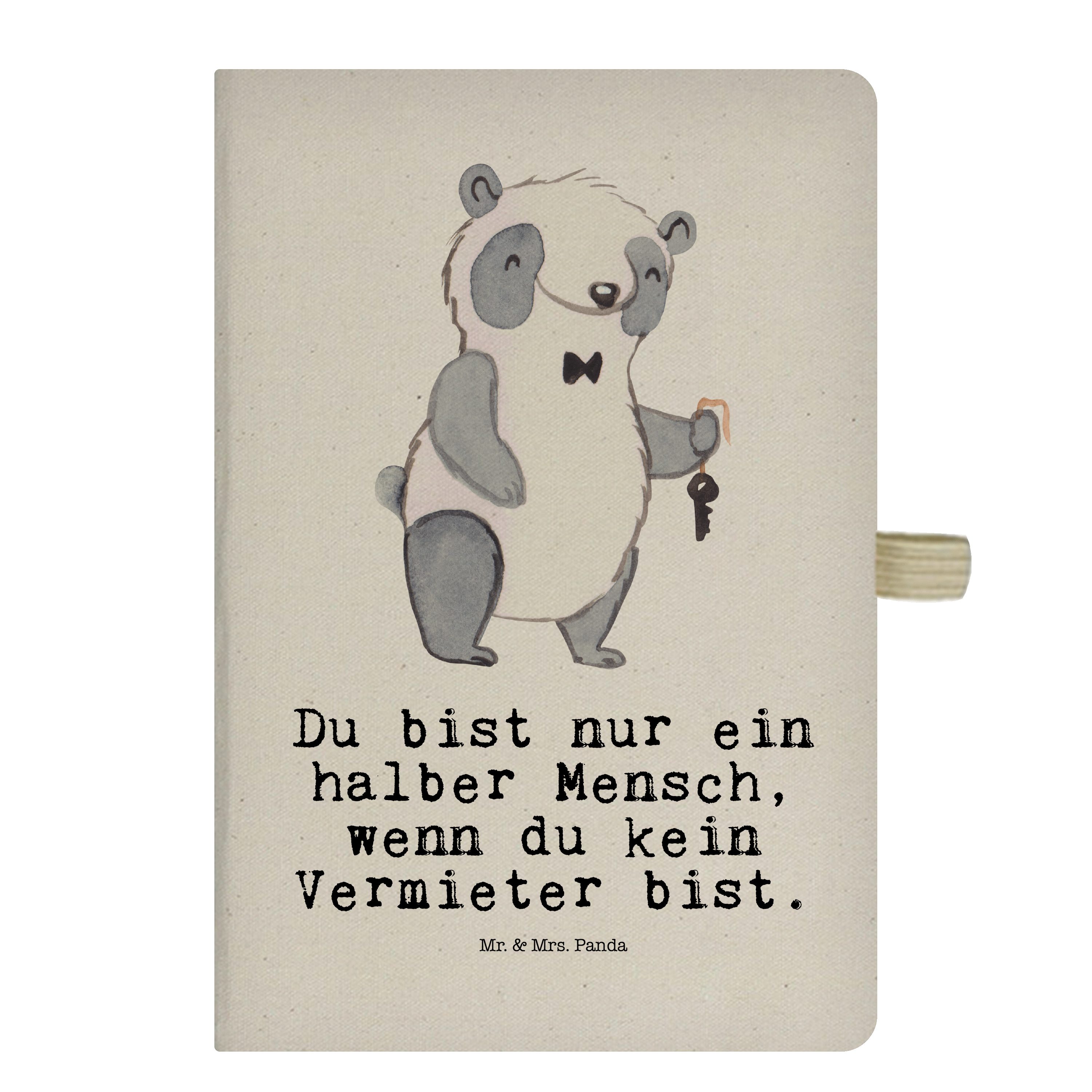Mrs. Firma, Adressbuch, - Panda Mrs. Herz - Mr. Transparent Geschenk, & & Vermieter Notizbuch Panda mit Mr. Mitar