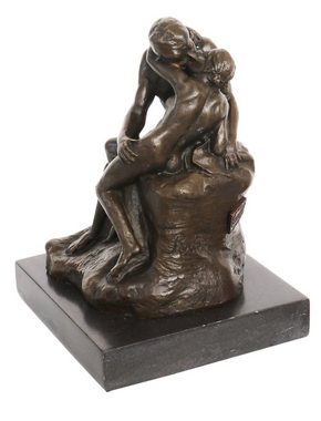Aubaho Skulptur Bronzeskulptur Antik-Stil Bronze Figur nach Rodin der Kuss Replik