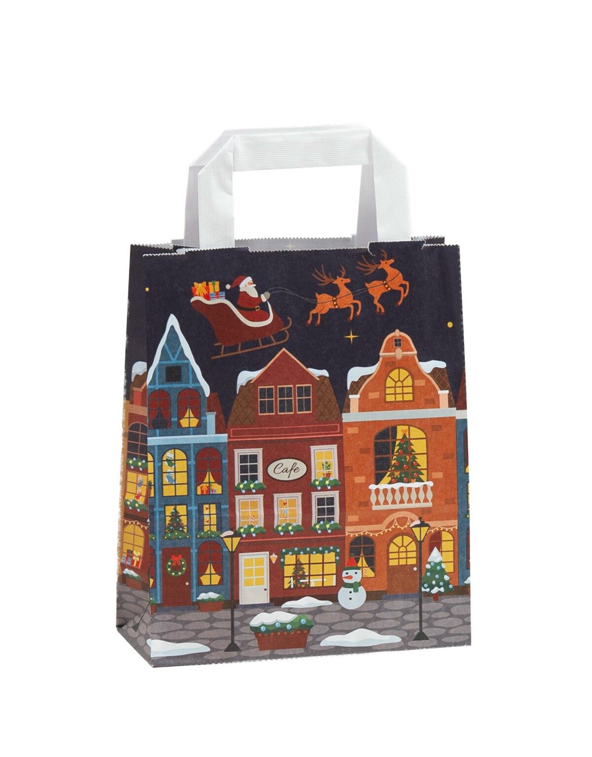 Tragetasche Papiertragetasche Motiv "Weihnachtsabend" (25-tlg., 18+08x22 cm)