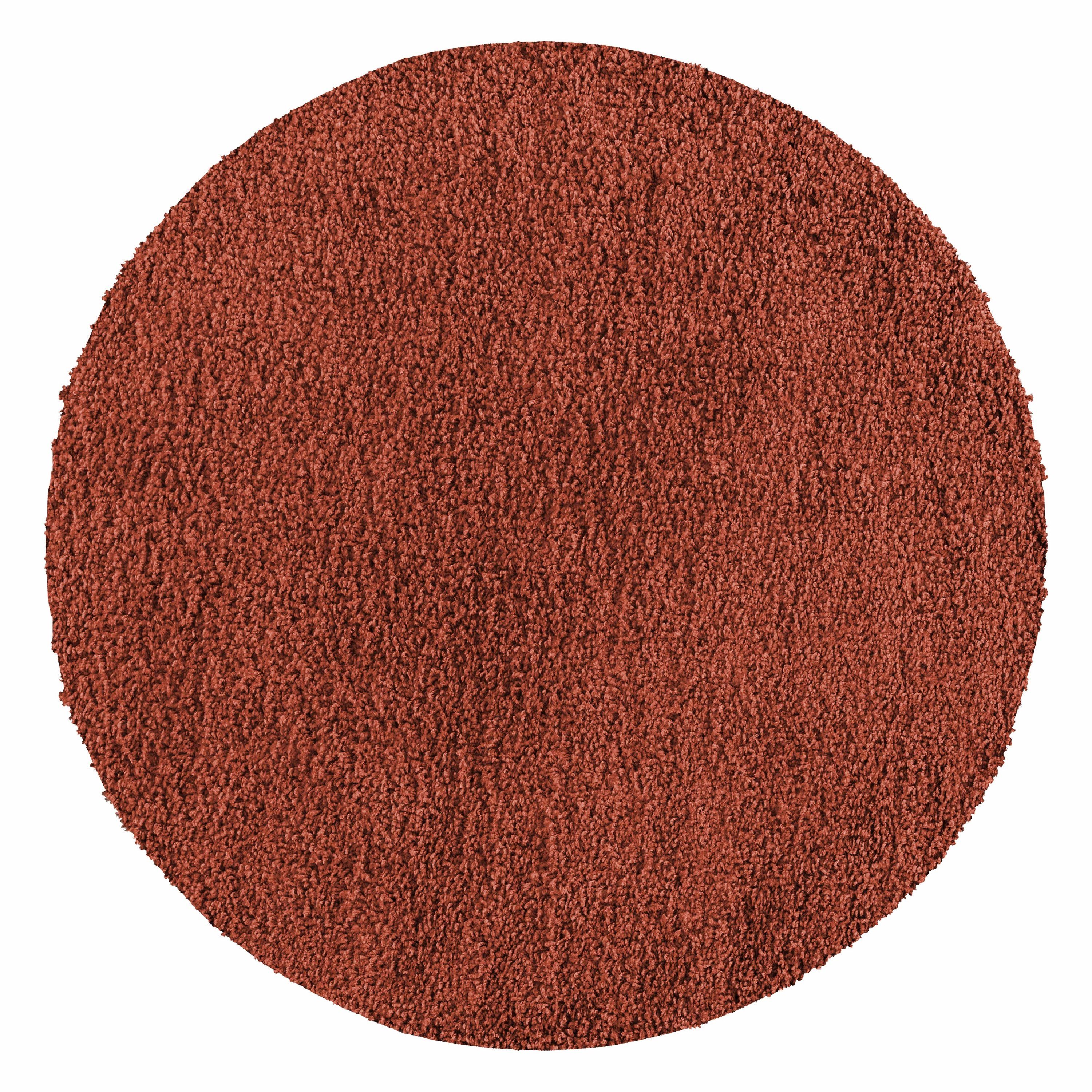 Teppich Unicolor - Einfarbig, Teppium, Rund, Höhe: 30 mm, Teppich Wohnzimmer Terra