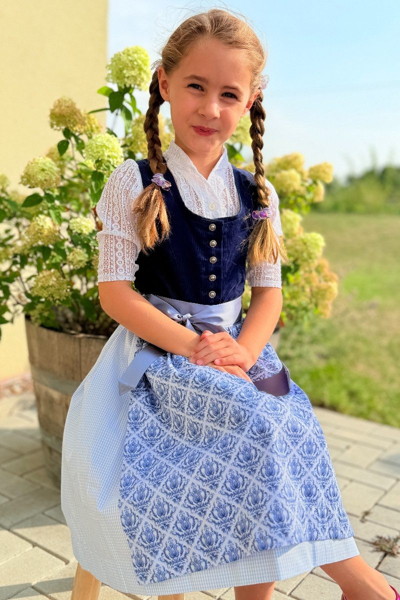Isar-Trachten Dirndl Kinderdirndl 2tlg. - ISABELLA - blau