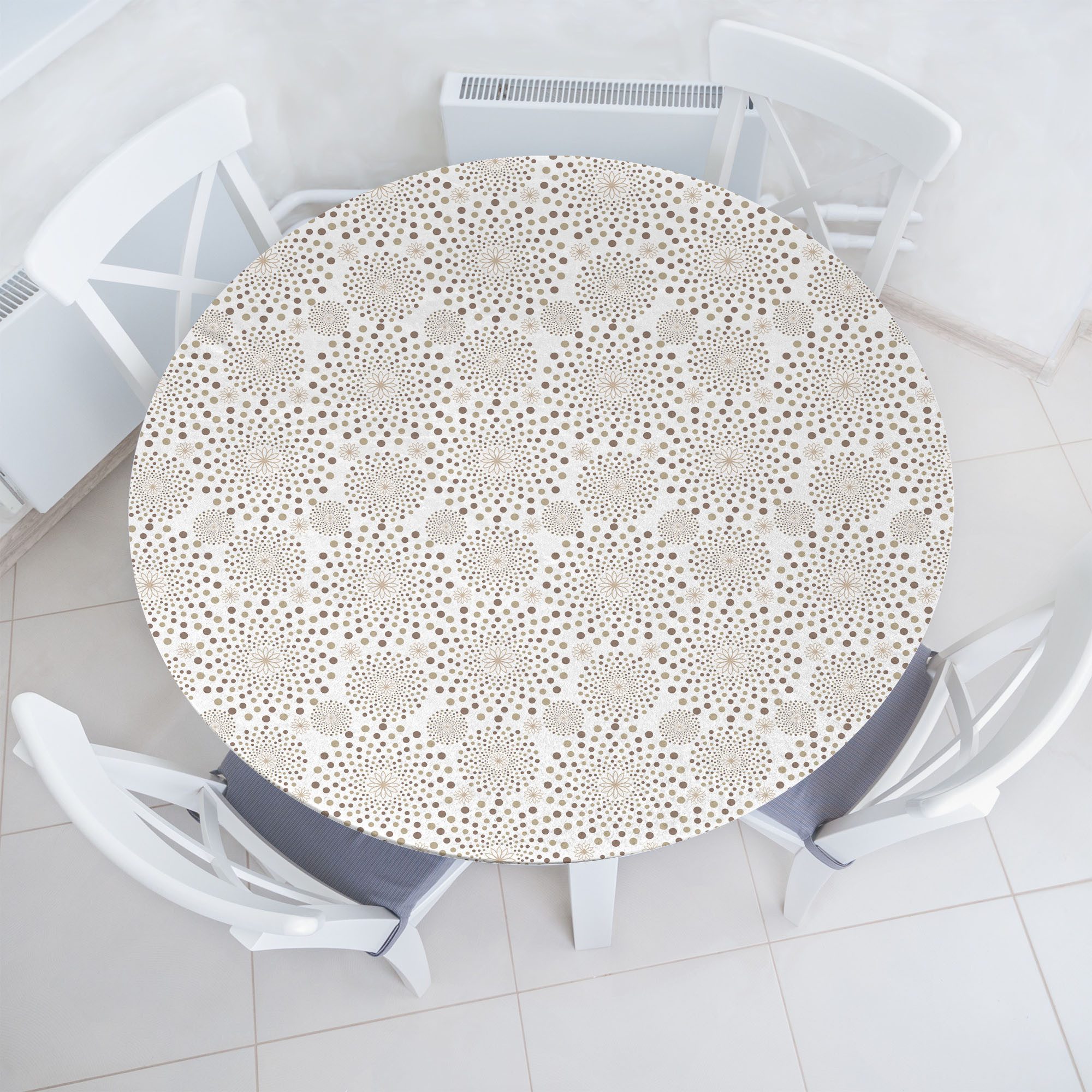 Abakuhaus Tischdecke Rundum-elastische Stofftischdecke, Abstrakt Blumenschm günstig online kaufen