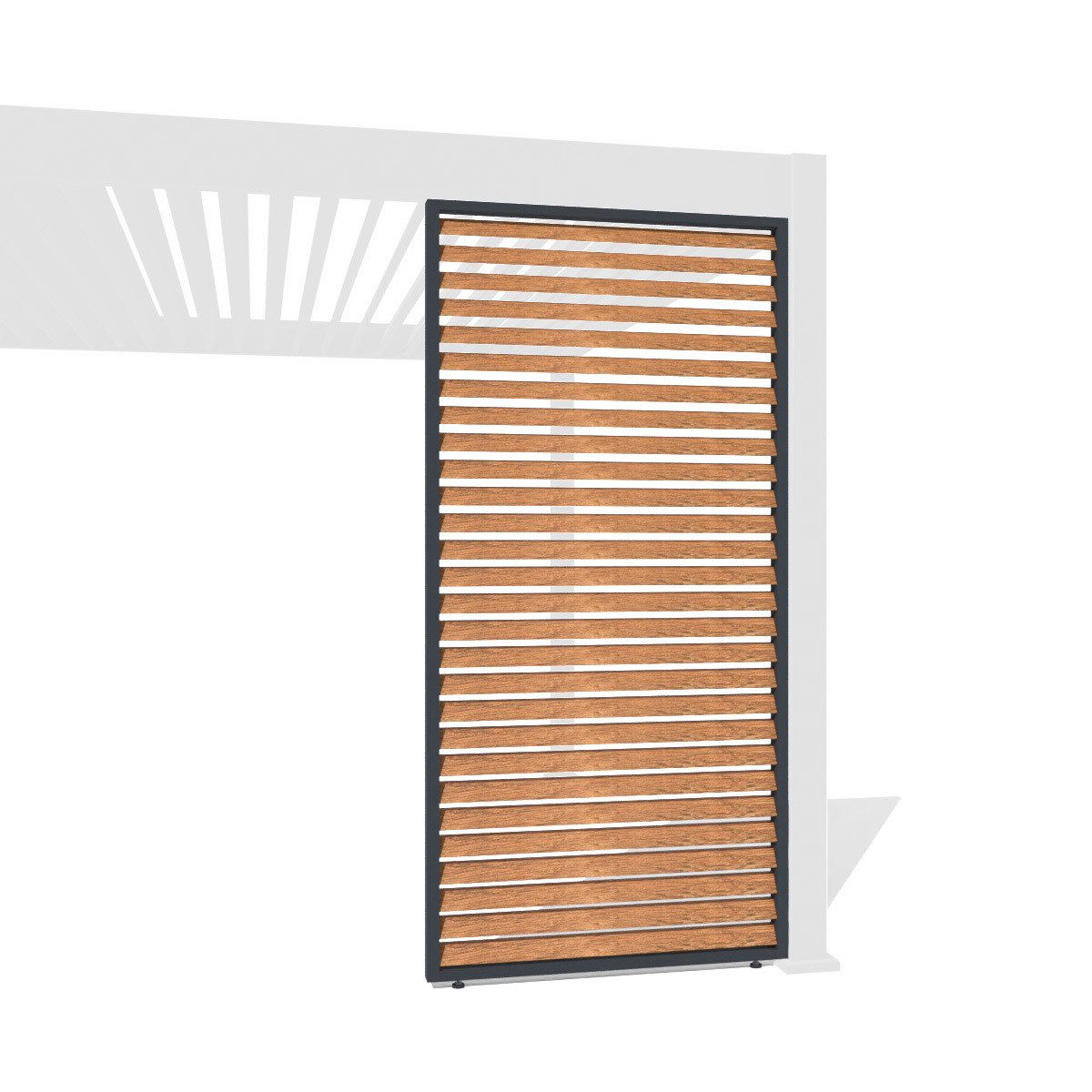 Weide Pavillonseitenteil Holzoptik Wand für Pergola aus Aluminium 3 Maße anthrazit