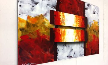 WandbilderXXL Gemälde Fire Bars 120 x 80 cm, Abstraktes Gemälde, handgemaltes Unikat