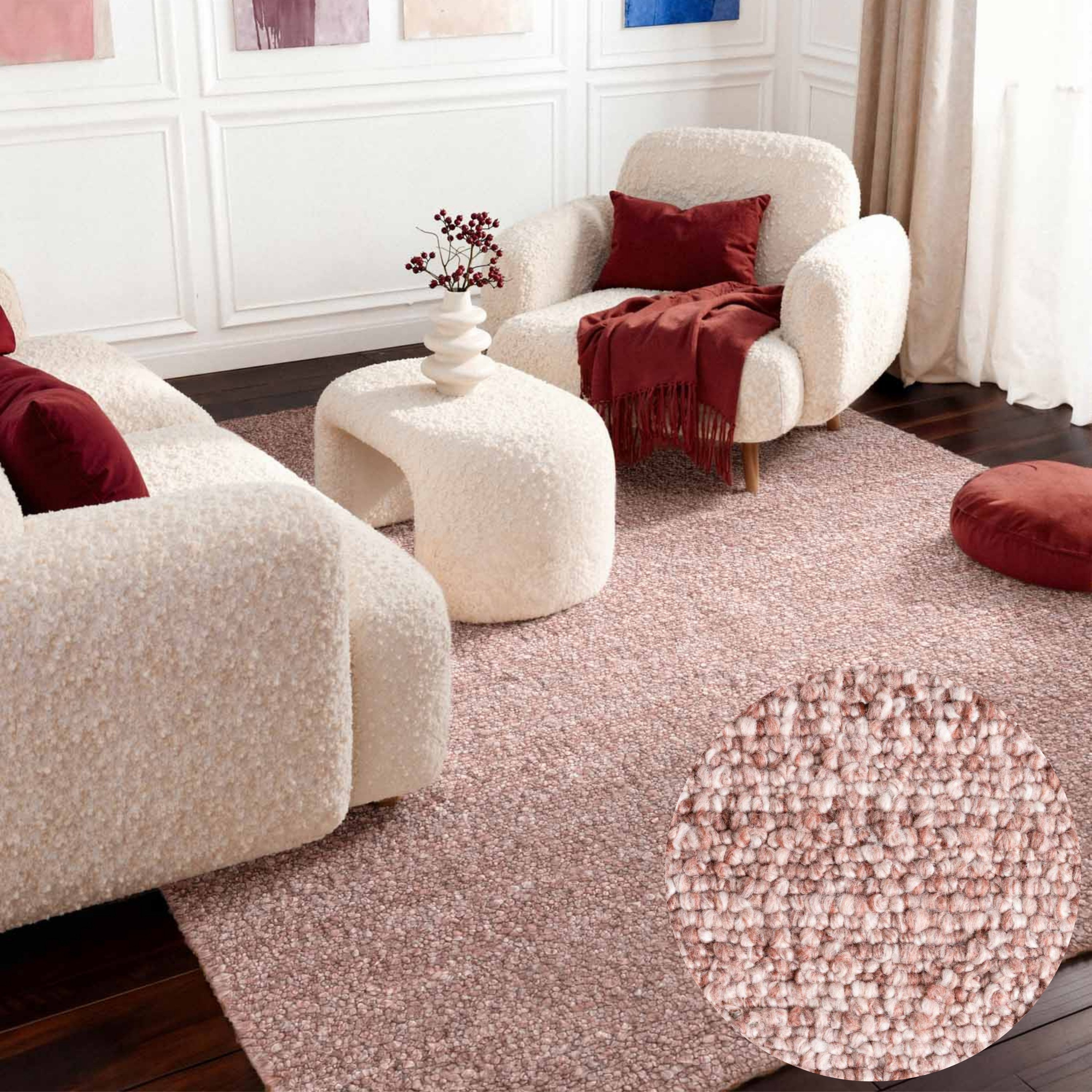 Ted Baker Teppich Soft Bouclé Portobello, auch als Läufer, rechteckig, Höhe: 10 mm, Woll-Optik, Bouclé Meliert, Wohnzimmer, Esszimmer, Schlafzimmer, Flur
