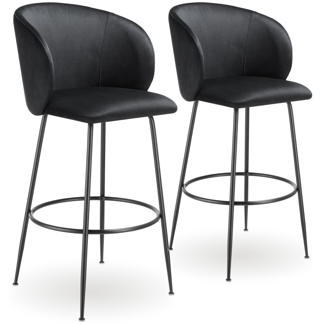 tectake Barhocker Barstuhl Luana, mit Rückenlehne, Samtoptik, 51 x 60 x 106 günstig online kaufen