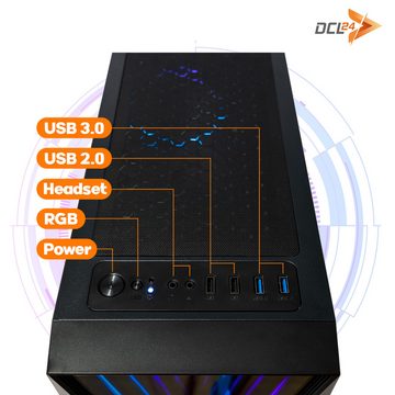 dcl24.de RGB Gaming-PC (Intel Core i5 13400, GTX 1650, 16 GB RAM, 500 GB SSD, Luftkühlung, WLAN, Windows 11 Pro)