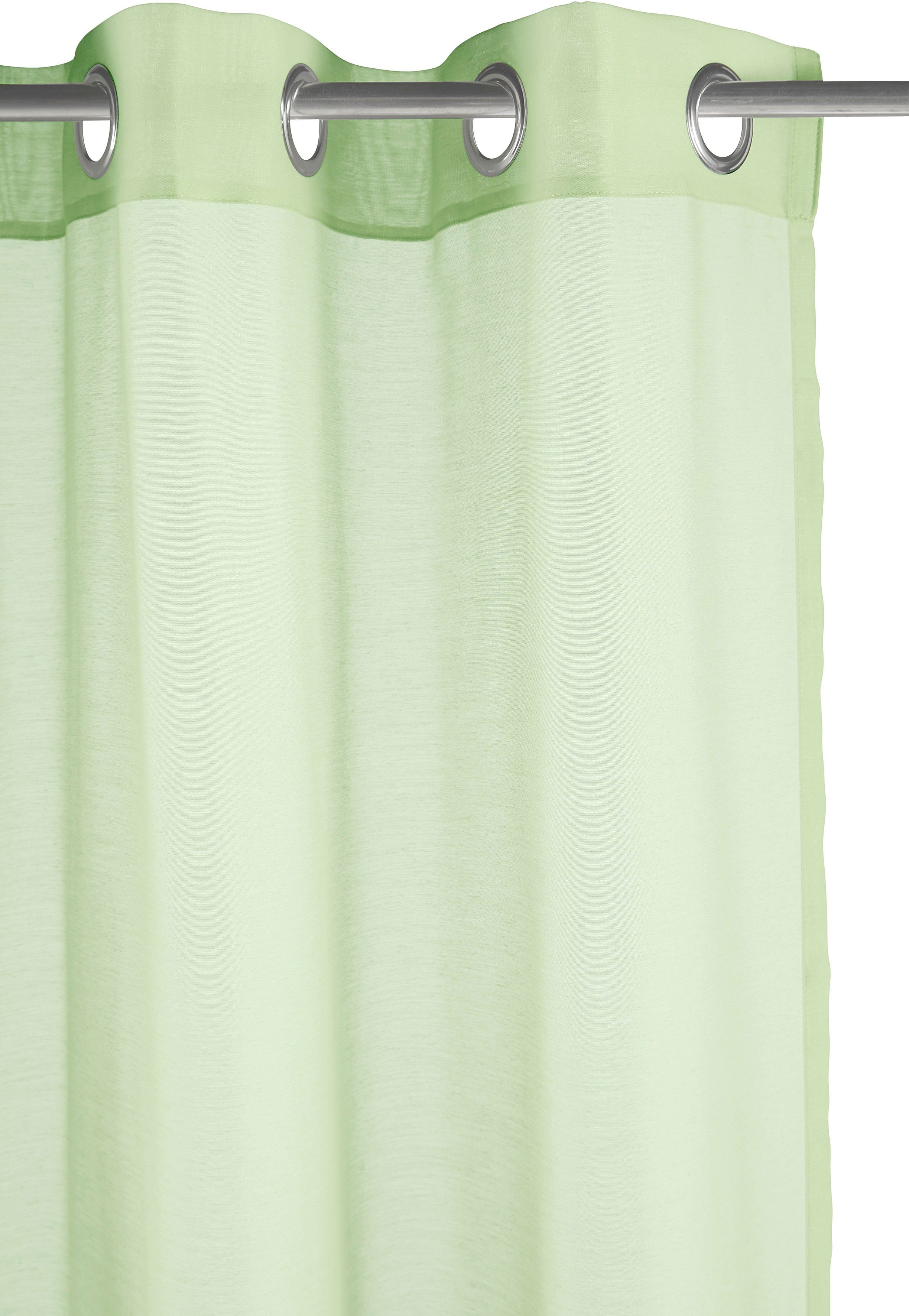 Gardine Batist, Leonique, Ösen Größen St), (1 transparent, verschiedene transparent Polyester, mint