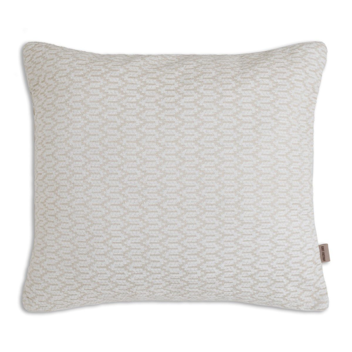 Knit Factory Dekokissen Evita Kissen Beige 50x50 cm Fischgrät, deko kissen wohnzimmer sofa wärme winter herbst Strick sale modern