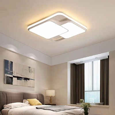Daskoo Deckenleuchten 38W Quadrat LED Deckenlampe mit Fernbedienung Dimmbar, LED fest integriert, Neutralweiß, Warmweiß, Kaltweiß, LED Deckenleuchte stufenlos dimmbar