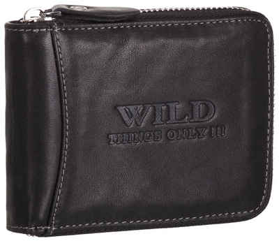 BAG STREET Geldbörse, Geldbörse Echt Leder RFID-Schutz mit Reißverschluss Portemonnaie Geldbeutel