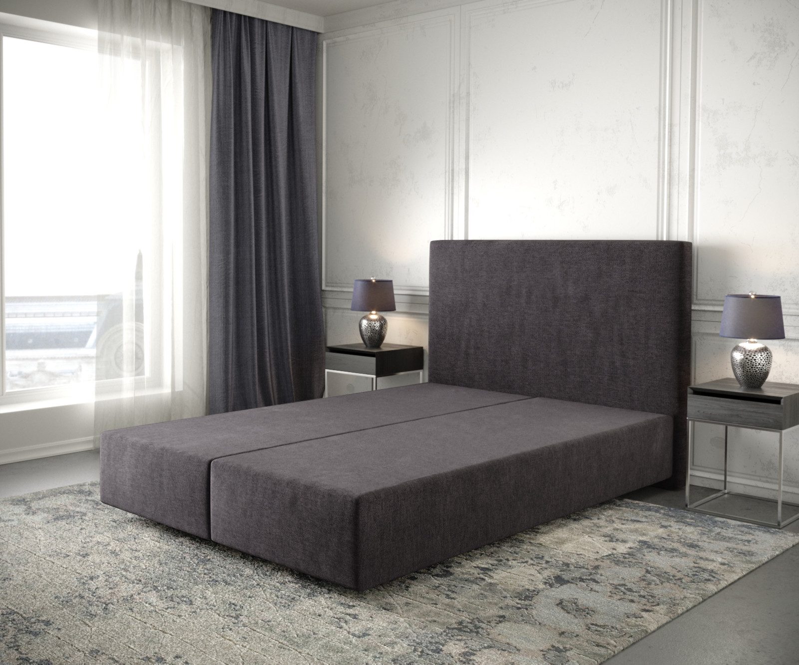 DELIFE Bettgestell Dream-Well, Mikrofaser Schwarz 140x200 günstig online kaufen