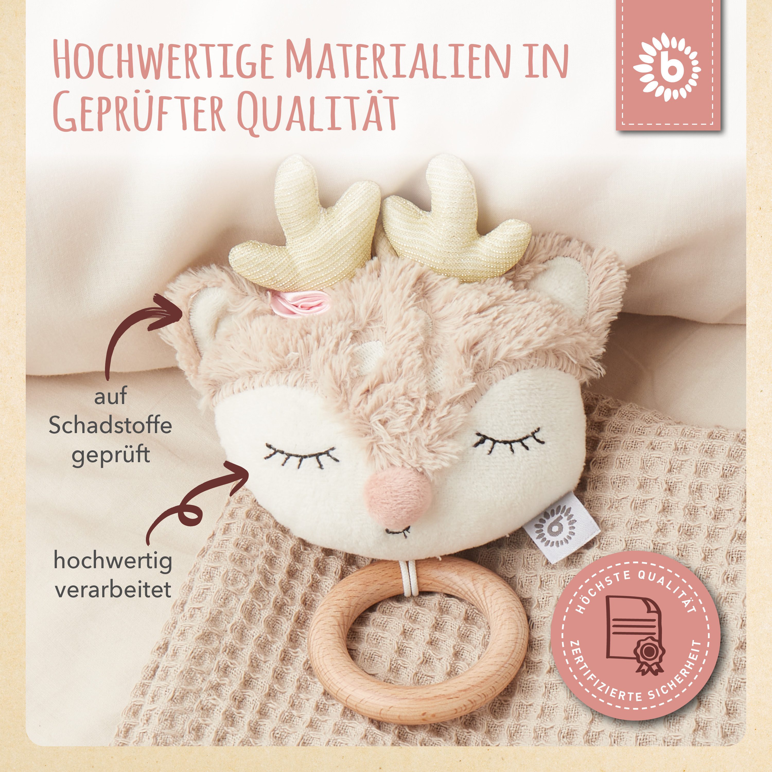BIECO Spieluhr Bieco Spieluhr Schnuffeltuch Baby Mädchen Reh – Bild 5 von 5